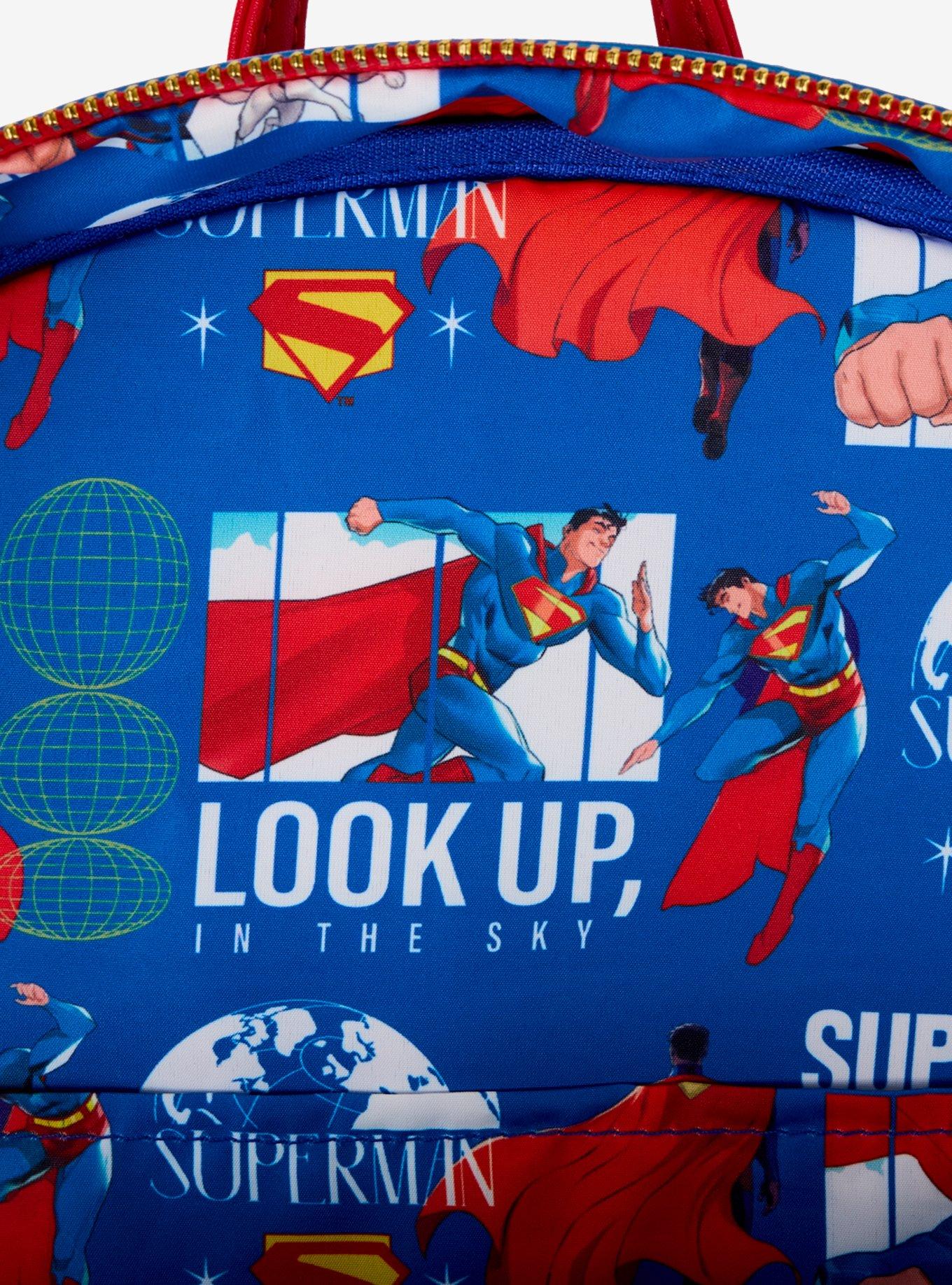 Loungefly DC Comics Superman Metallic Superman Symbol Light-Up Backpack, , alternate