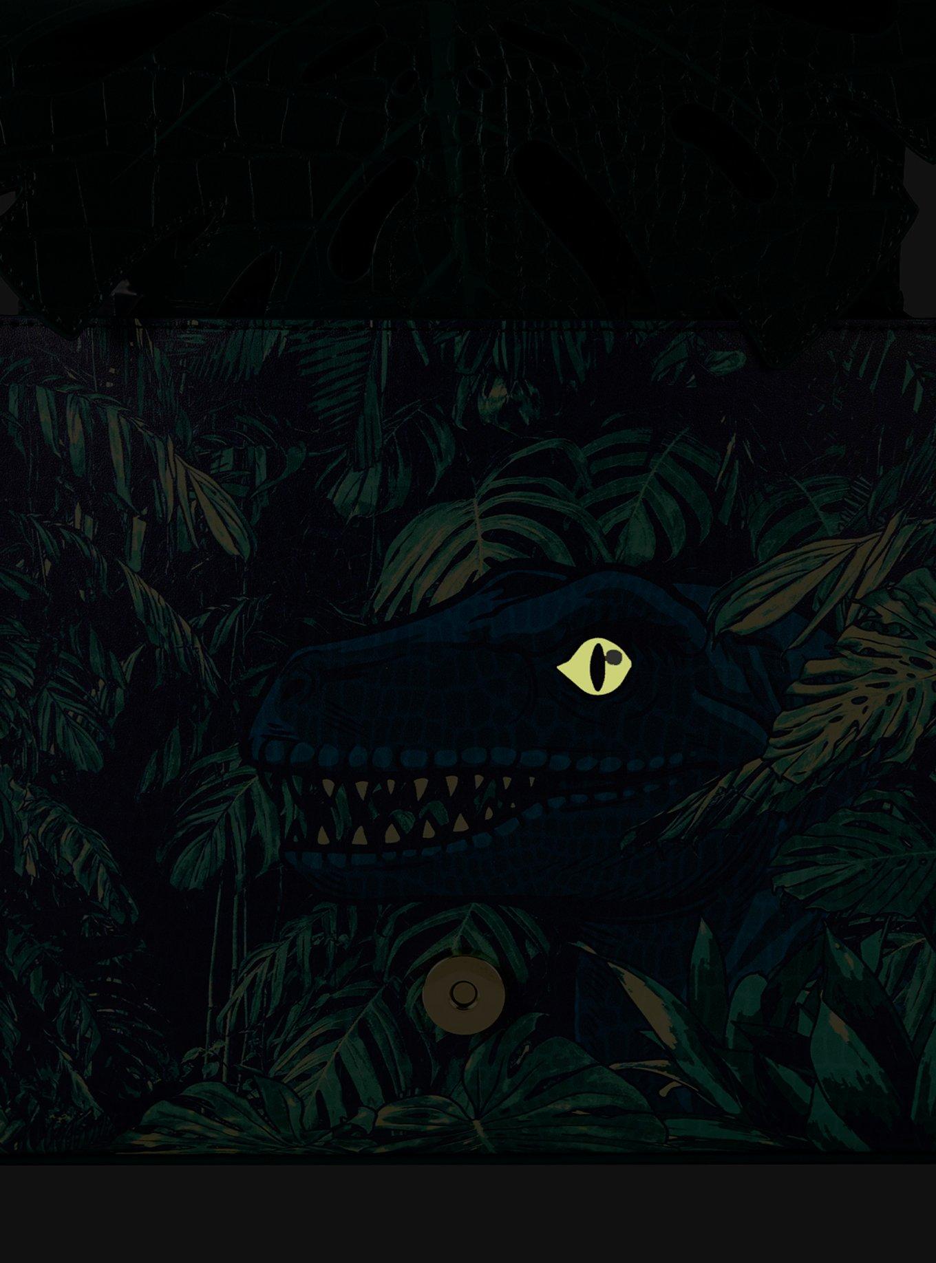 Loungefly Jurassic World Velociraptor Palm Frond Glow-in-the-Dark Crossbody Bag, , alternate