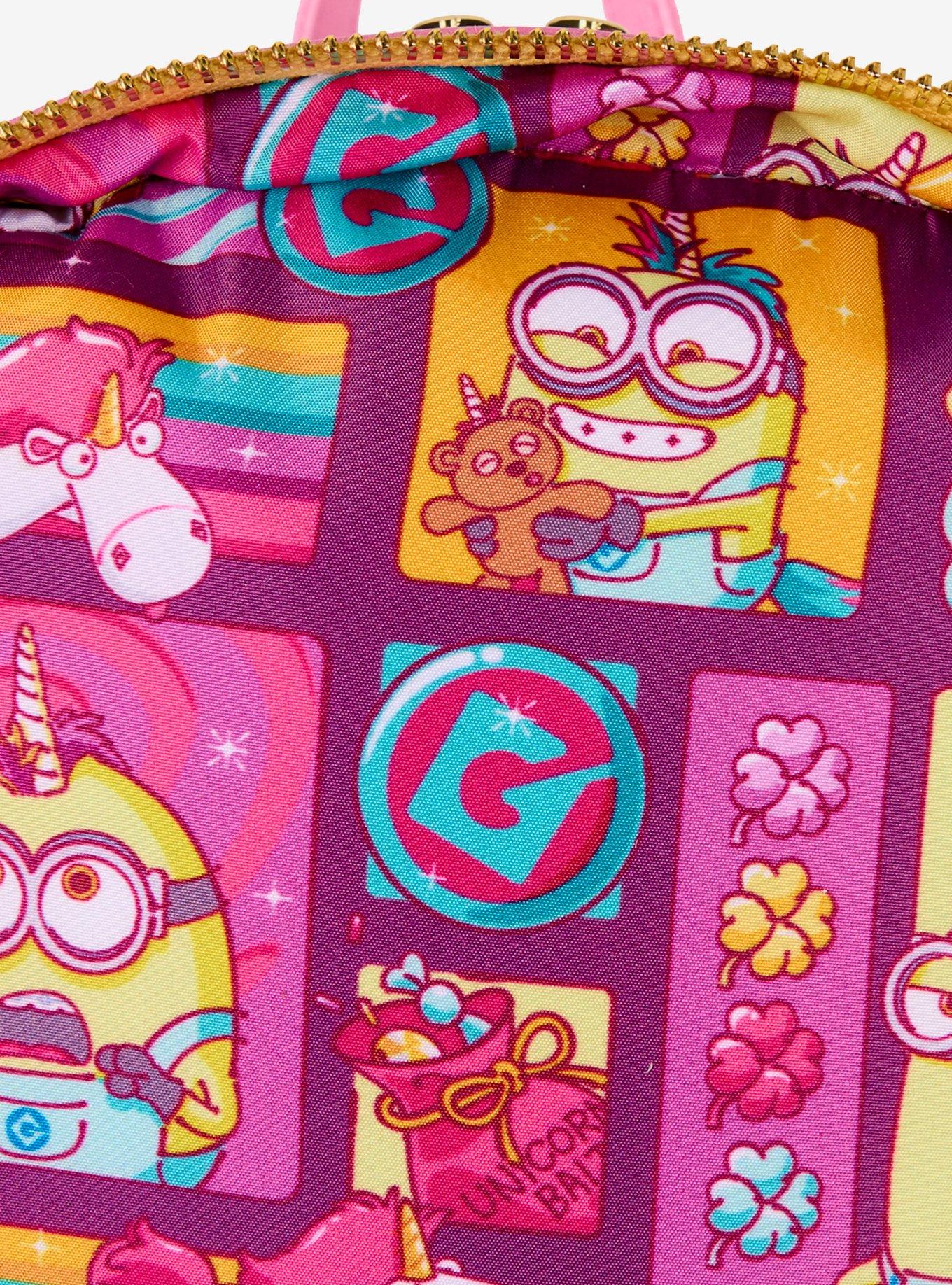 Loungefly Minions Fluffy Unicorn Rainbow Mini Backpack, , alternate