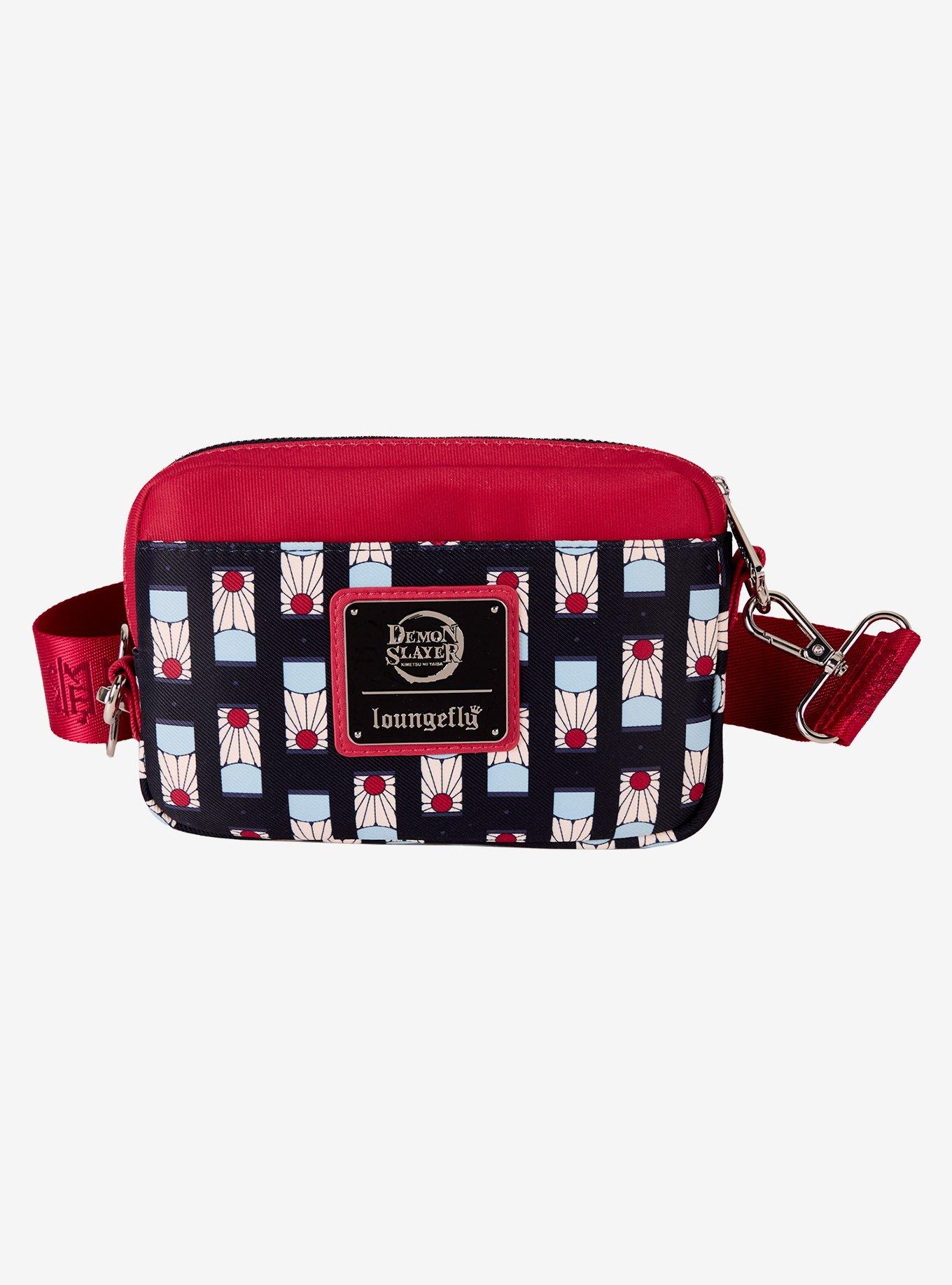Loungefly Demon Slayer: Kimetsu no Yaiba Tanjiro Earring Allover Print Belt Bag with Coin Bag, , hi-res