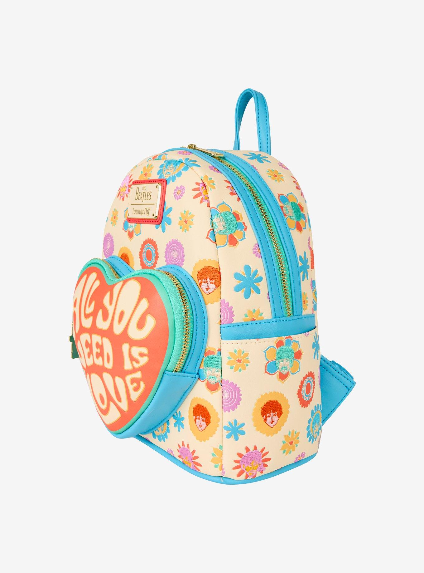 Loungefly The Beatles All You Need Is Love Floral Mini Backpack, , alternate
