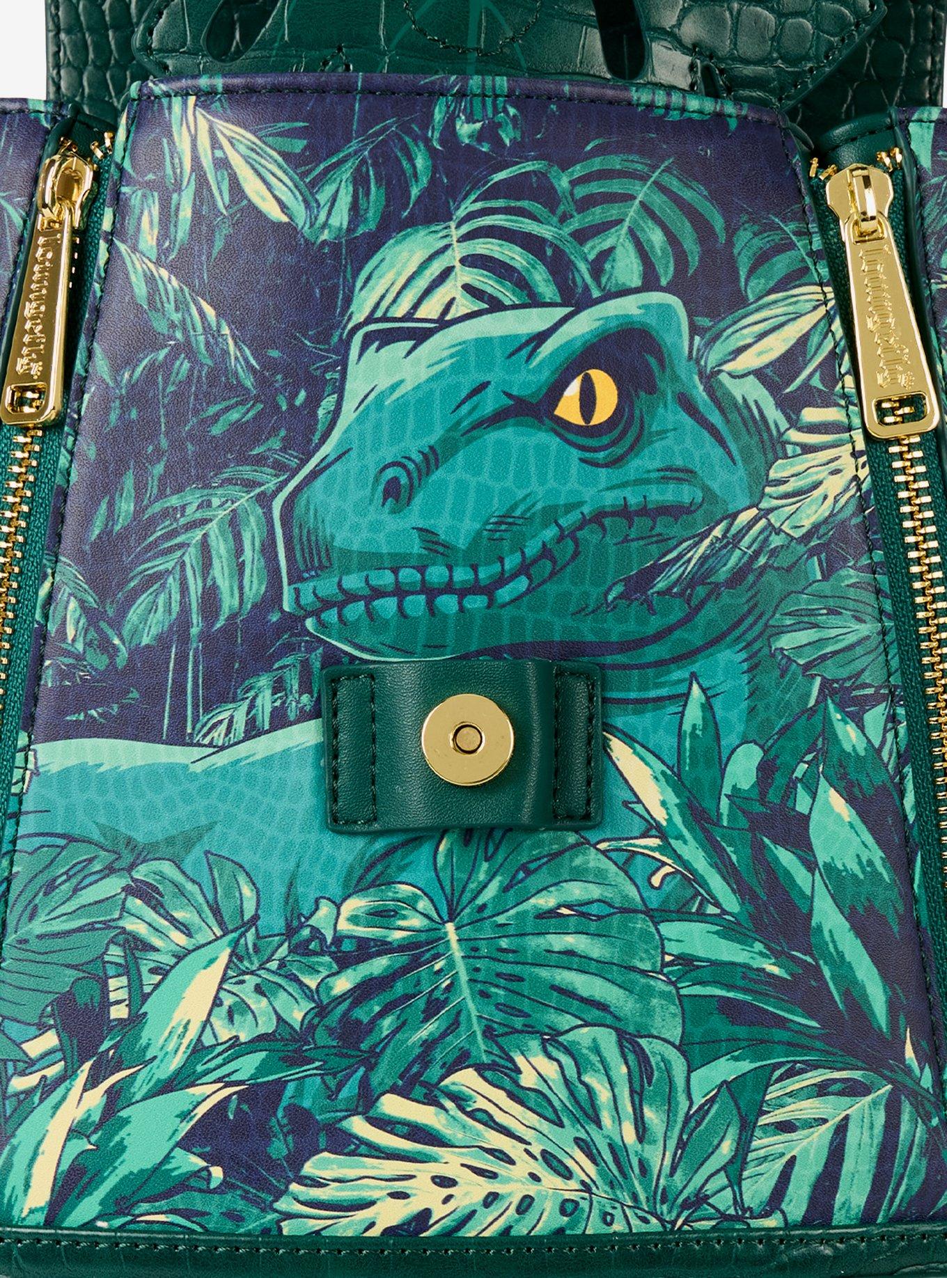 Loungefly Jurassic World Velociraptor Palms Glow-In-The-Dark Mini Backpack, , alternate
