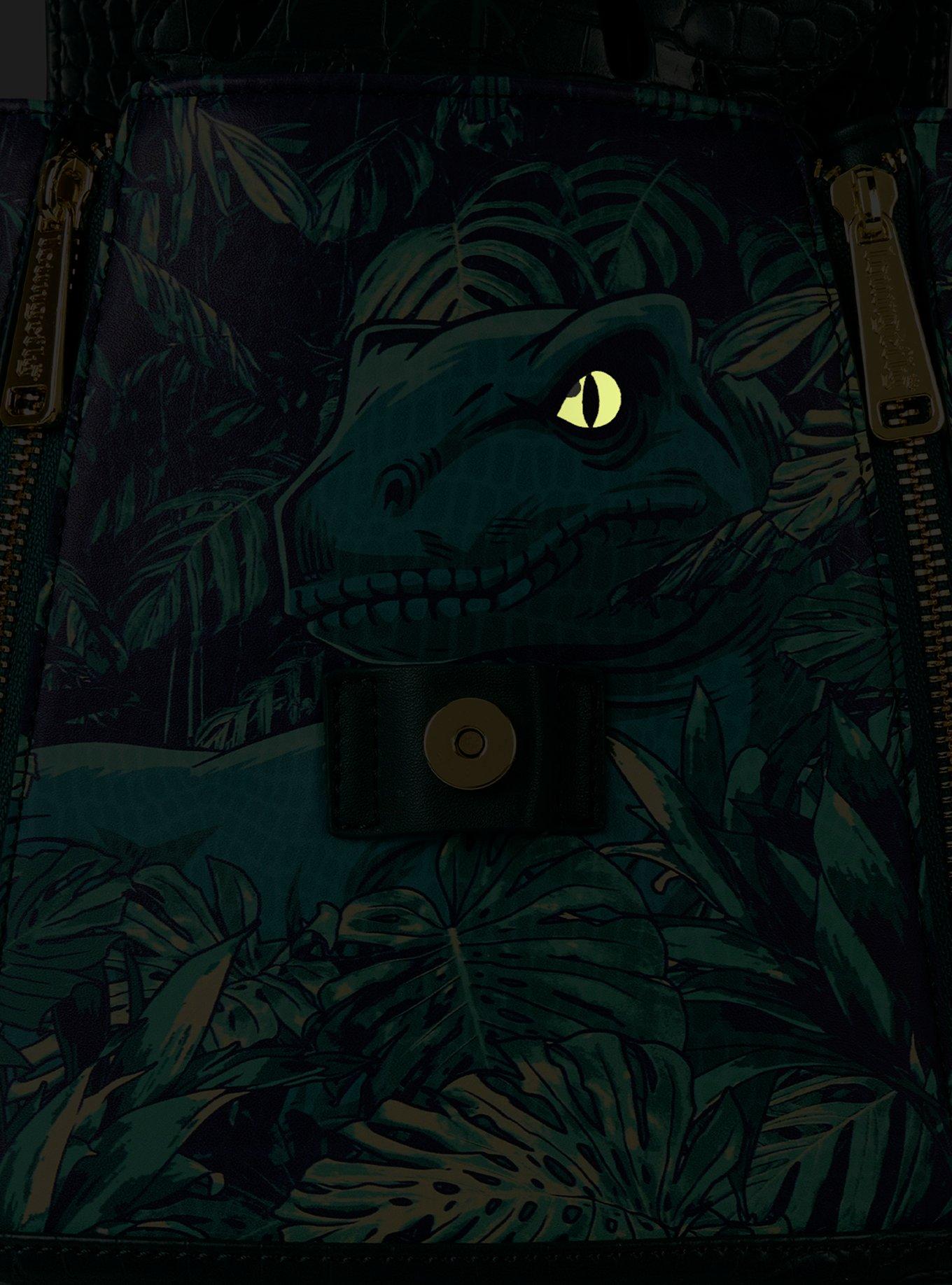 Loungefly Jurassic World Velociraptor Palms Glow-In-The-Dark Mini Backpack, , alternate