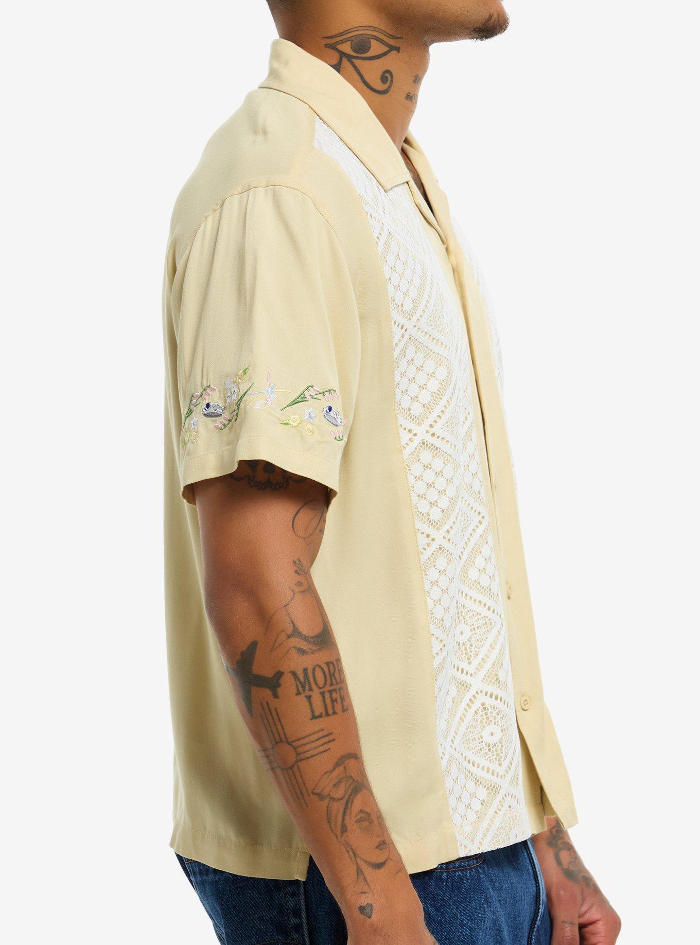 Our Universe Studio Ghibli® Howl's Moving Castle Inset Lace Woven Button-Up, SAND, alternate