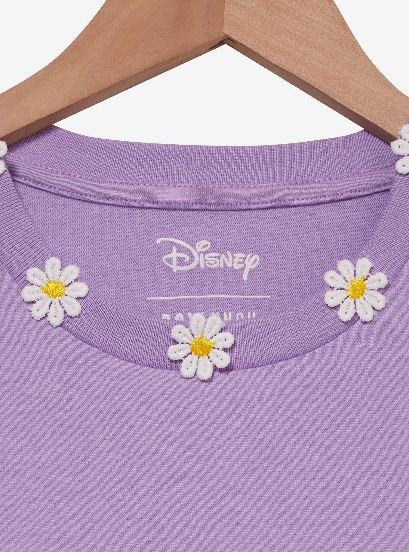 Disney Minnie Mouse & Daisy Duck Floral Women's Cropped T-Shirt - BoxLunch Exclusive, LILAC, alternate