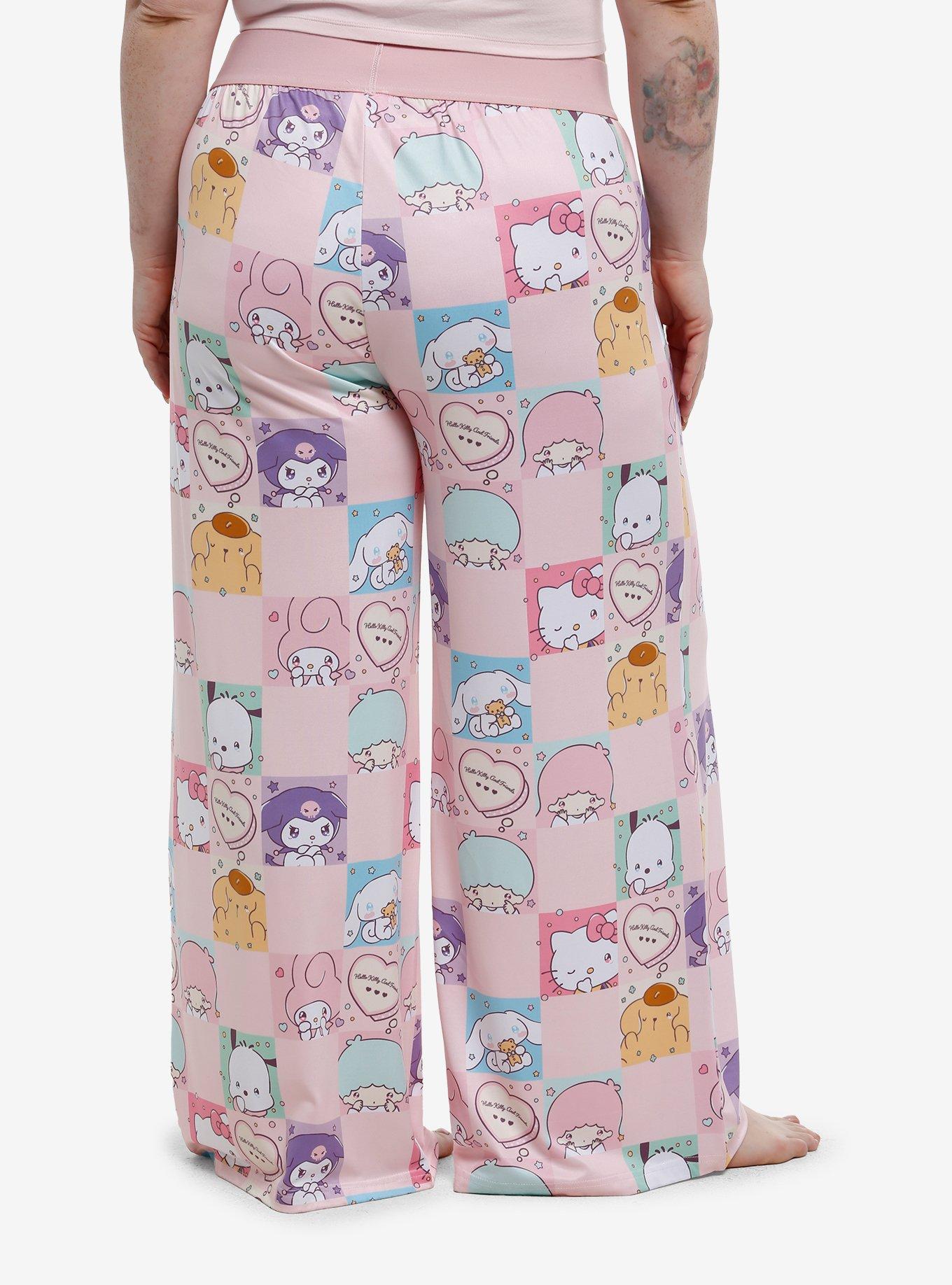 Hello Kitty And Friends Missing You Checkered Pajama Pants Plus Size, , hi-res