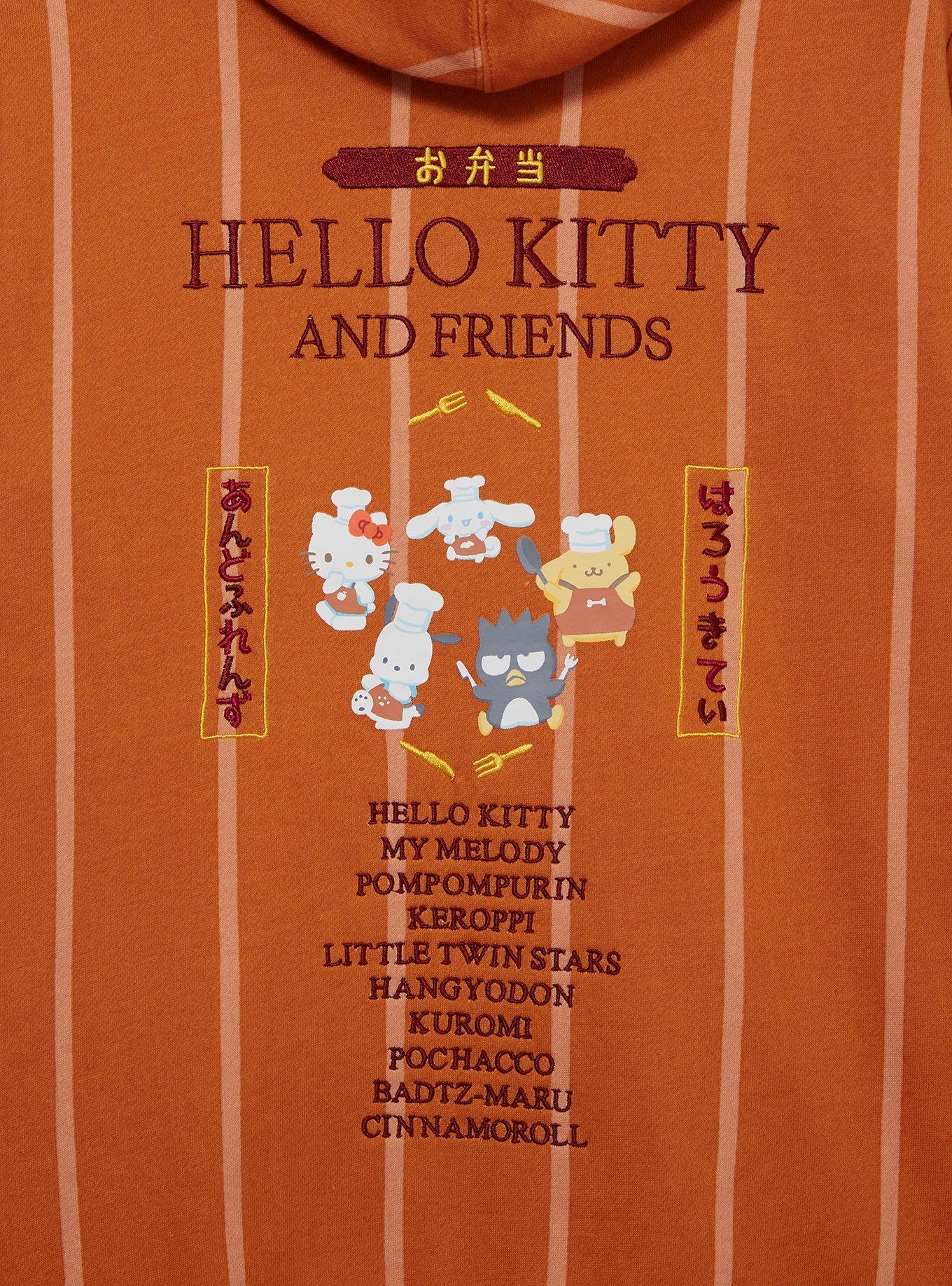 Sanrio Hello Kitty and Friends Bento Box Striped Hoodie - BoxLunch Exclusive, BROWN  LIGHT BROWN, alternate