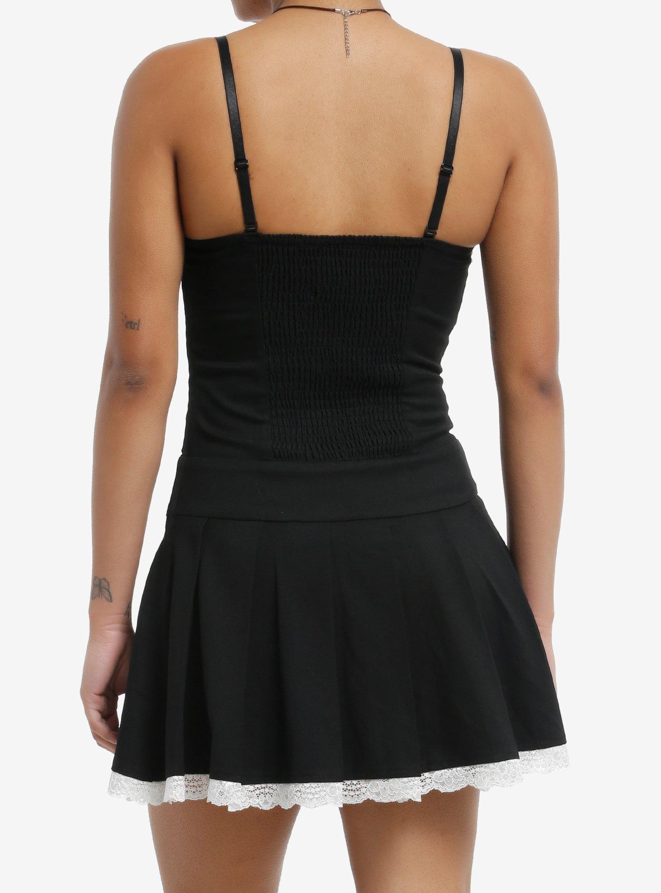 Sweet Society Black & White Lace Pleated Dress, , alternate