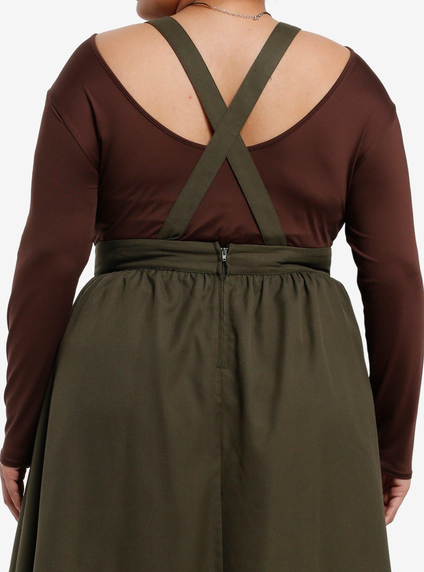 Thorn & Fable Woodland Embroidery Midaxi Skirtall Plus Size, MULTI, alternate