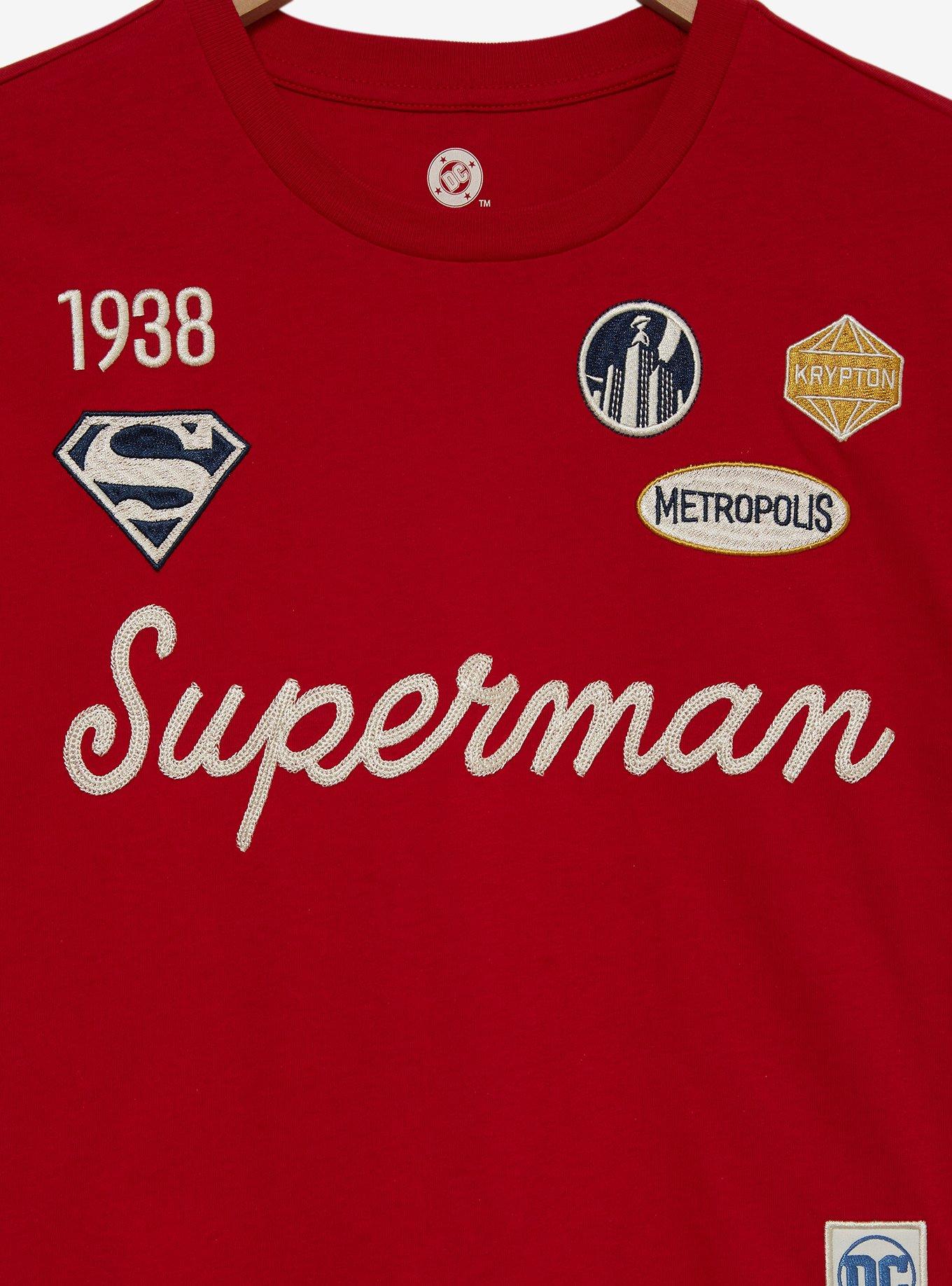DC Comics Superman Patches Women's Plus Size Cropped T-Shirt - BoxLunch Exclusive, , hi-res