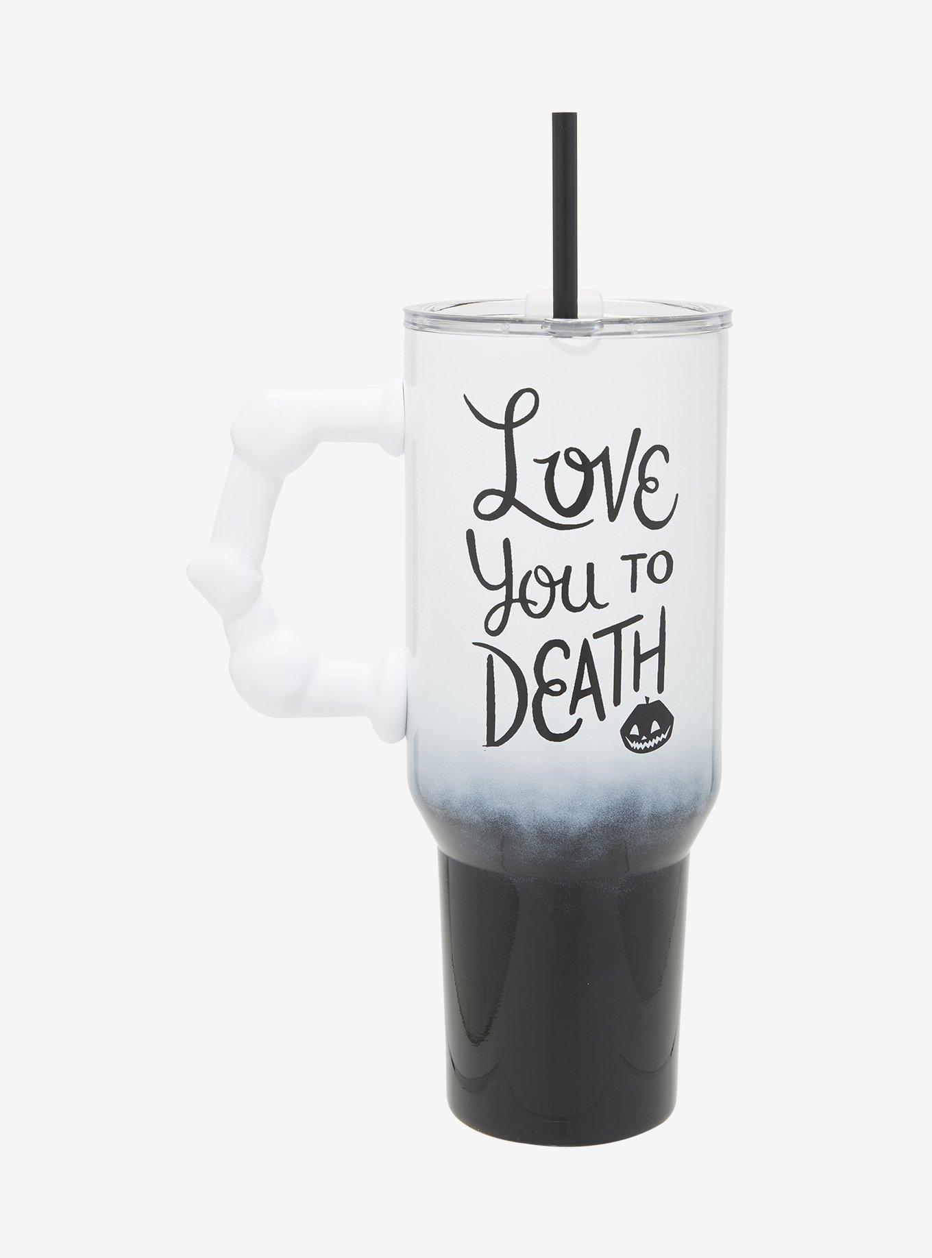 Disney The Nightmare Before Christmas Jack & Sally Love You to Death Straw Tumbler with Handle, , hi-res