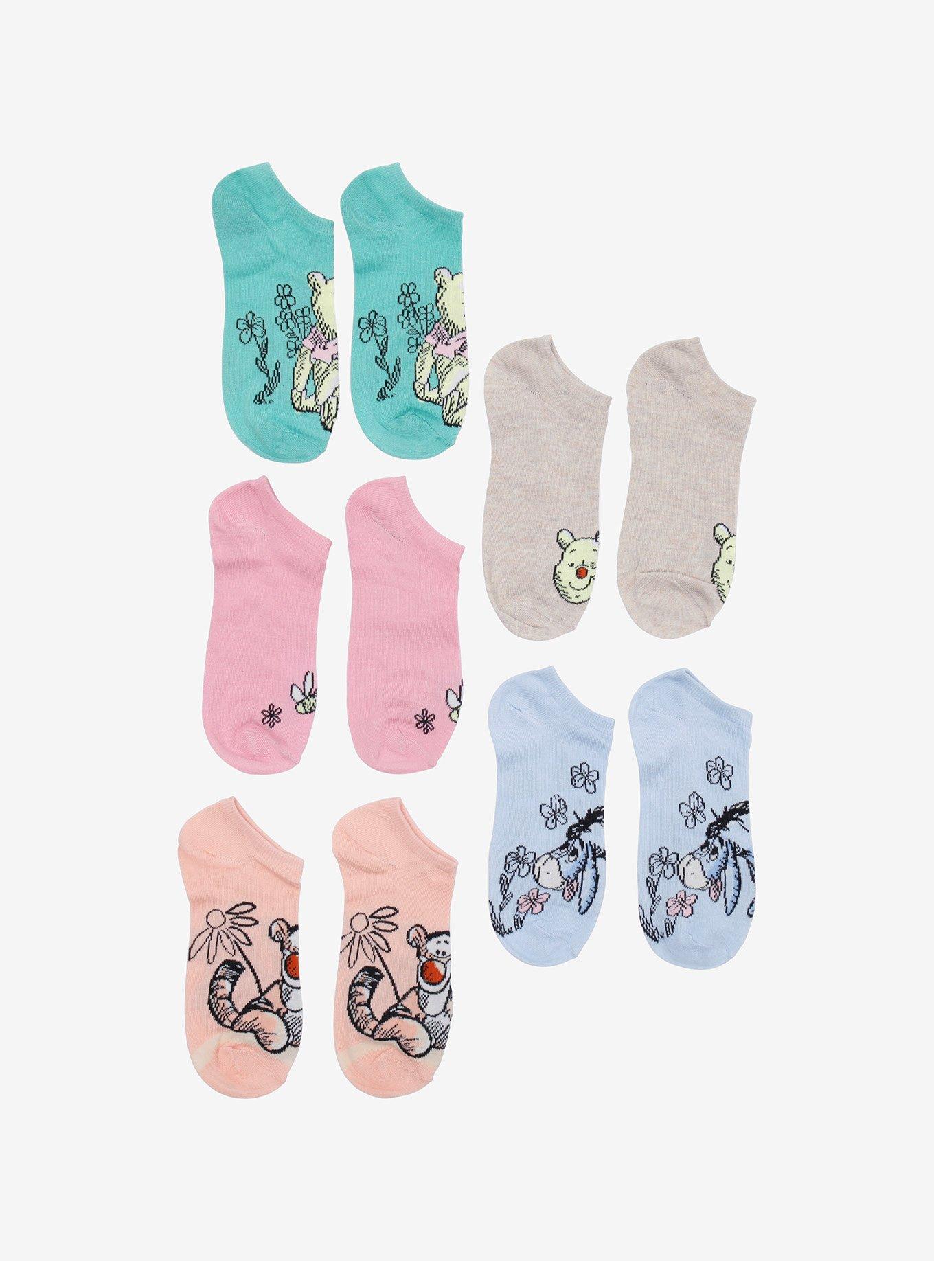 Disney Winnie the Pooh Floral Characters Sock Set, , hi-res