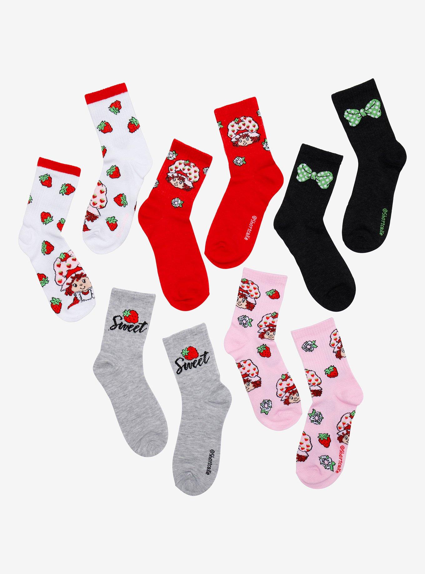 Strawberry Shortcake Berry Quarter Crew Sock Set, , hi-res