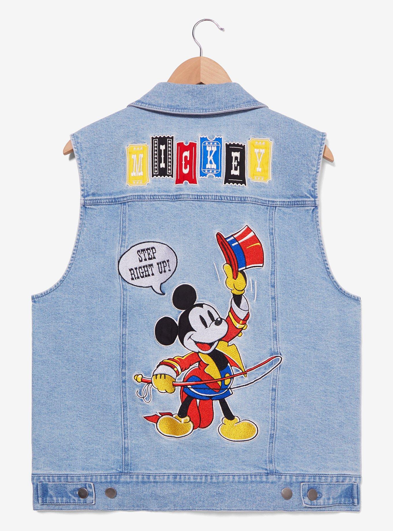 Disney Mickey Mouse Carnival Patches Denim Vest - BoxLunch Exclusive, , hi-res