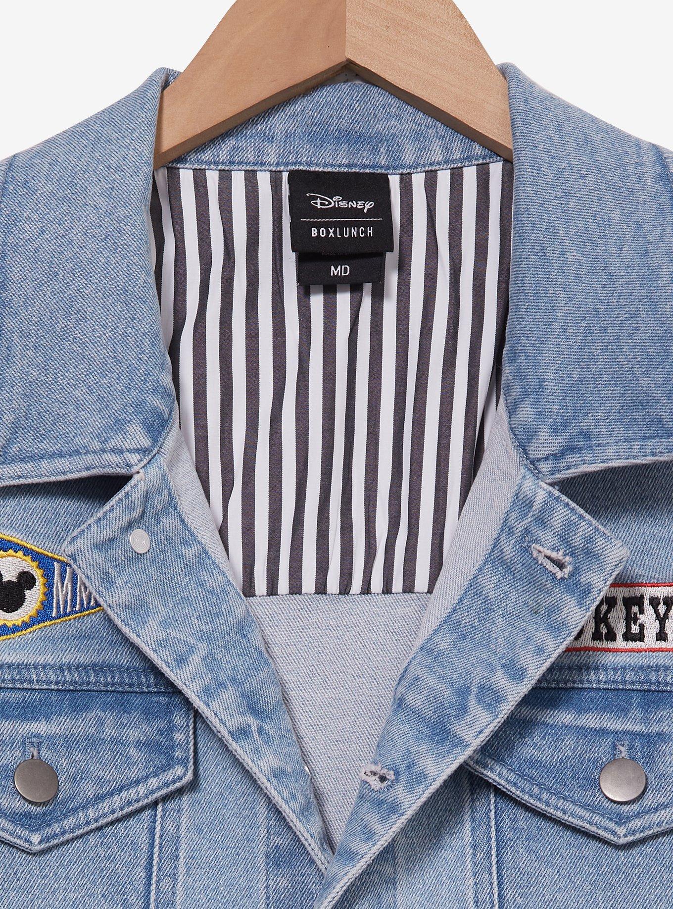 Disney Mickey Mouse Carnival Patches Denim Vest - BoxLunch Exclusive, DENIM, alternate