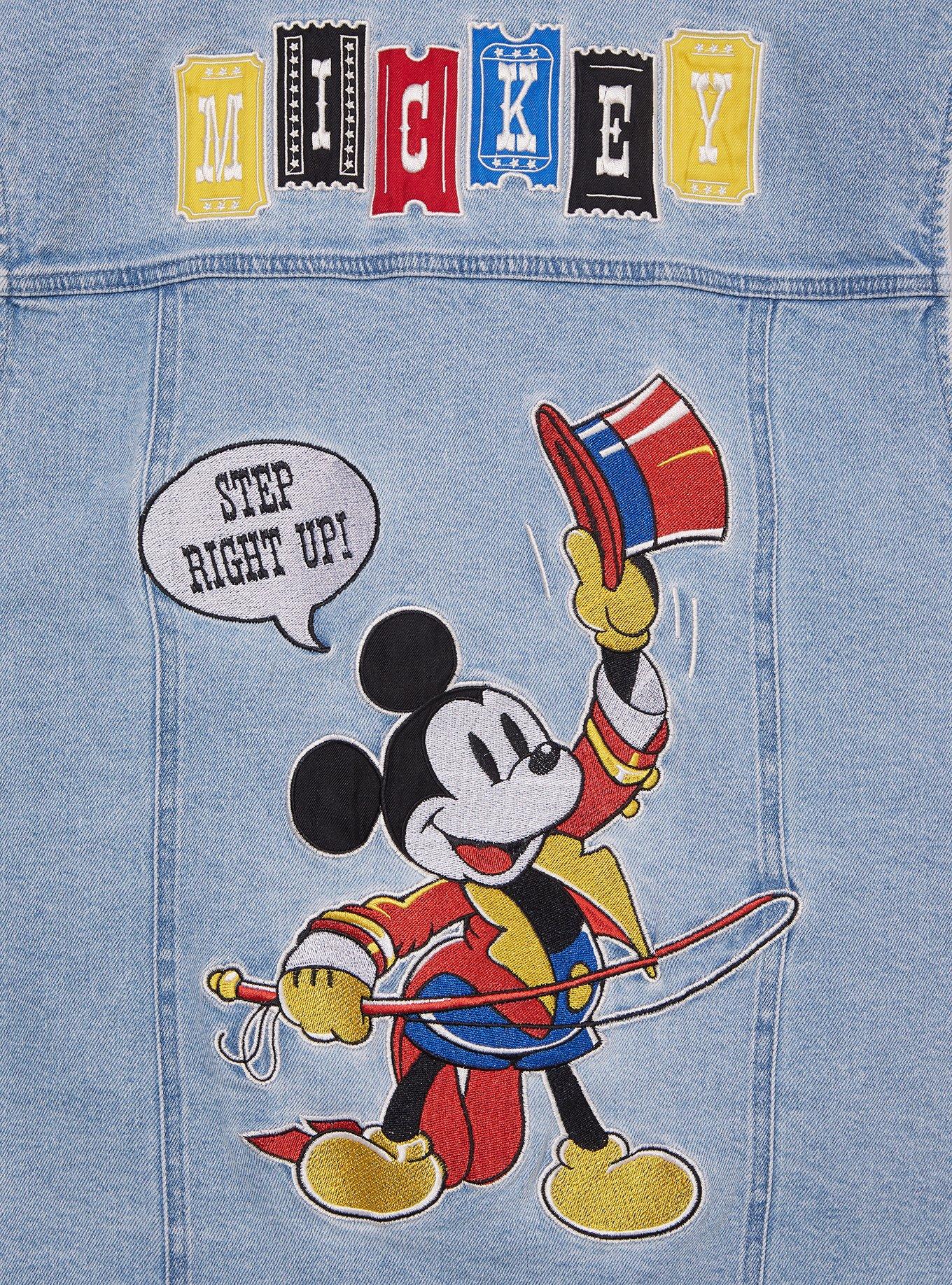 Disney Mickey Mouse Carnival Patches Denim Vest - BoxLunch Exclusive, DENIM, alternate
