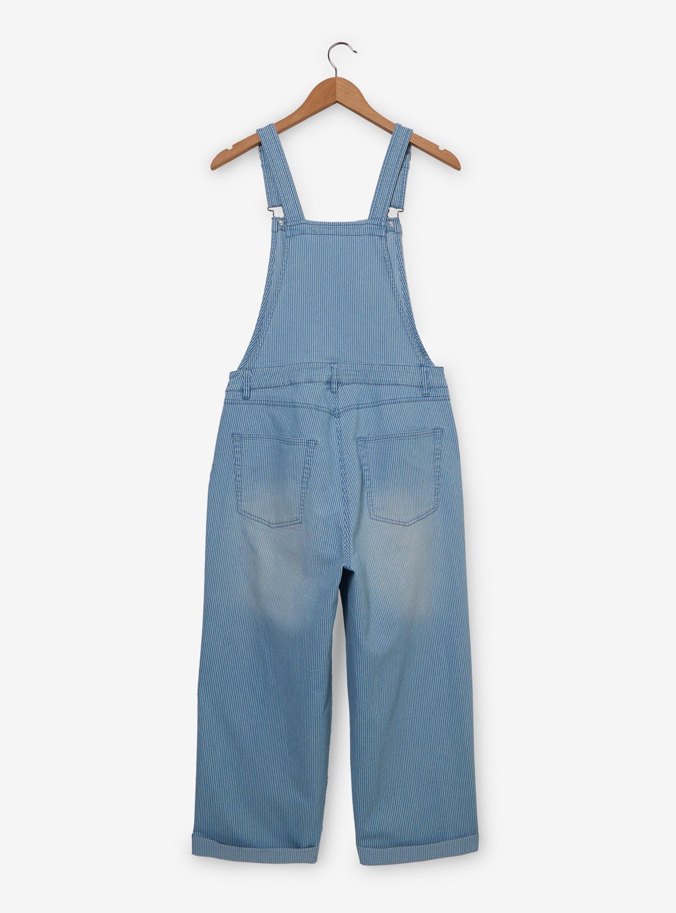 Disney Mickey Mouse Carnival Icons Women's Striped Overalls, DENIM, alternate