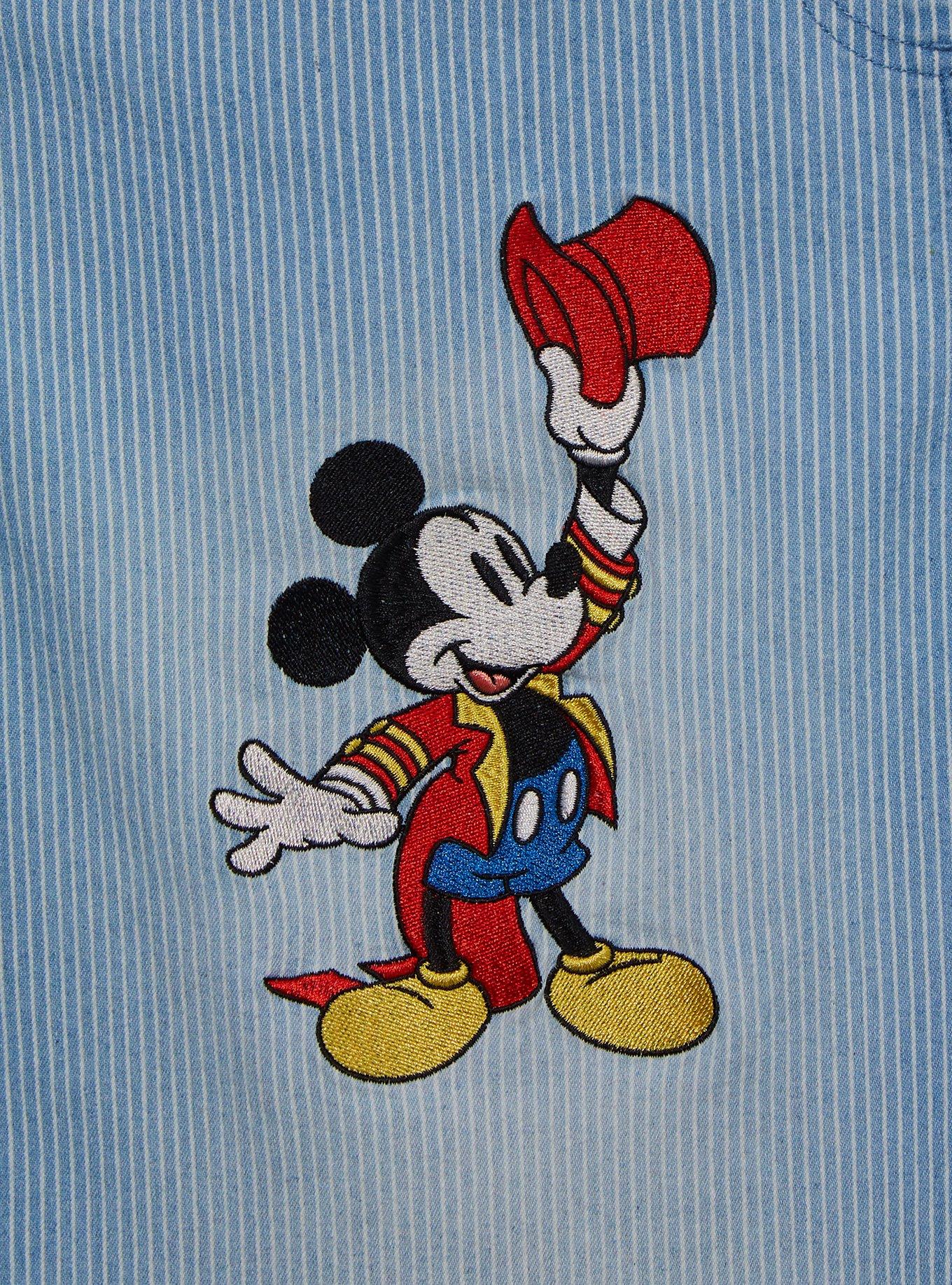 Disney Mickey Mouse Carnival Icons Women's Striped Overalls, DENIM, alternate