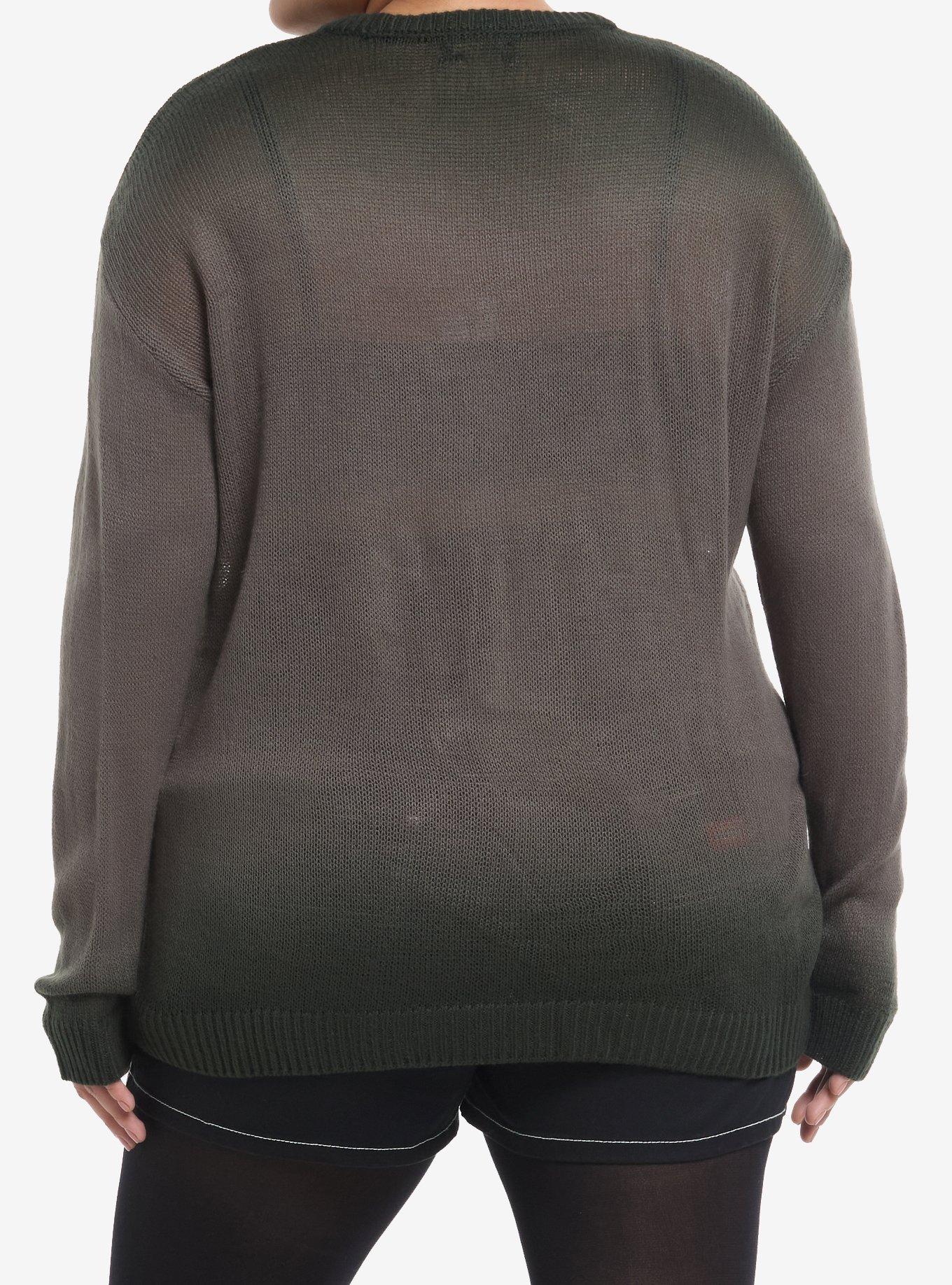 Cheetah Cross Faded Girls Pullover Sweater Plus Size, , hi-res