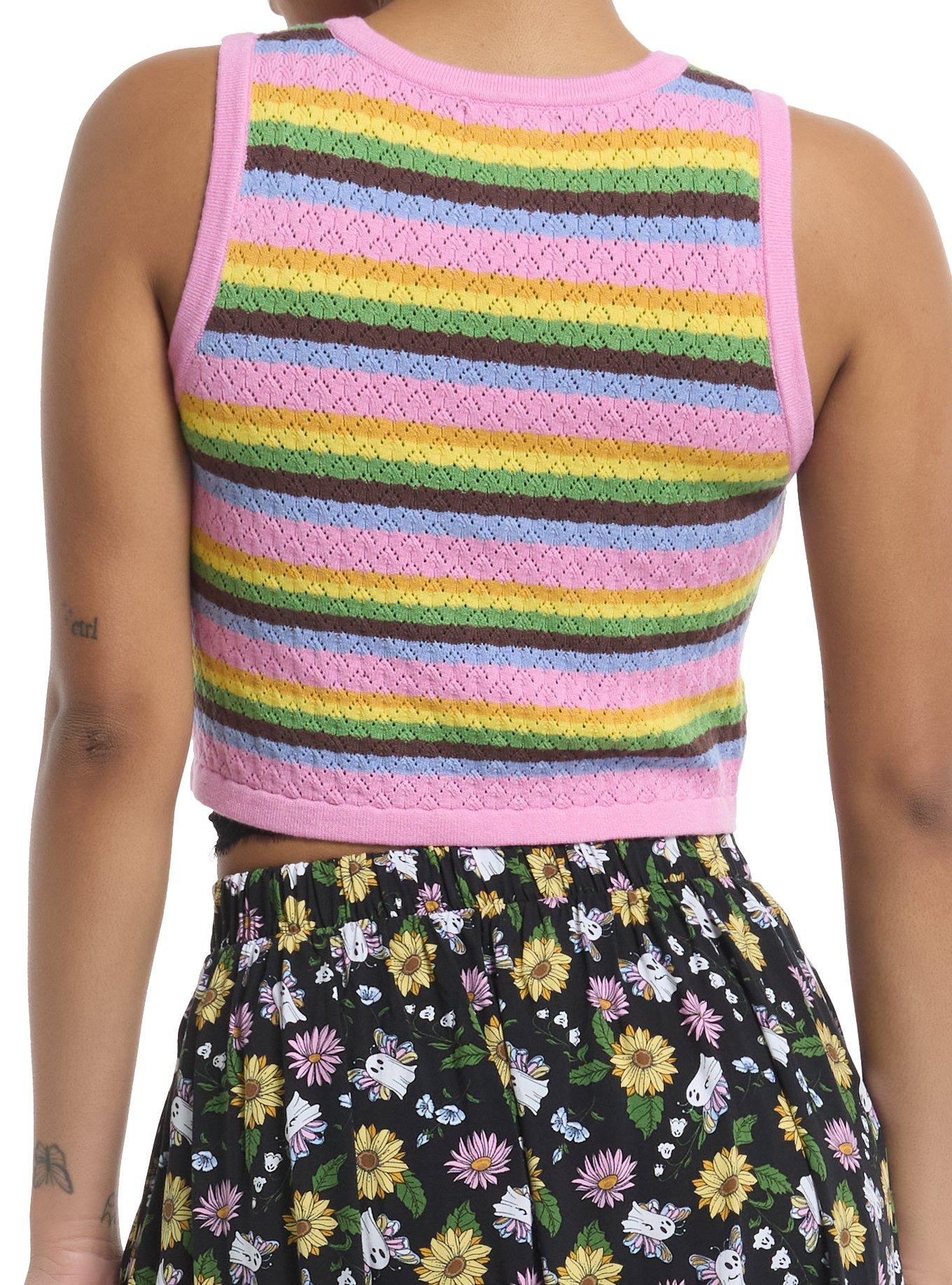 Thorn & Fable Spring Pastel Star Bead Girls Sweater Tank Top, MULTI, alternate