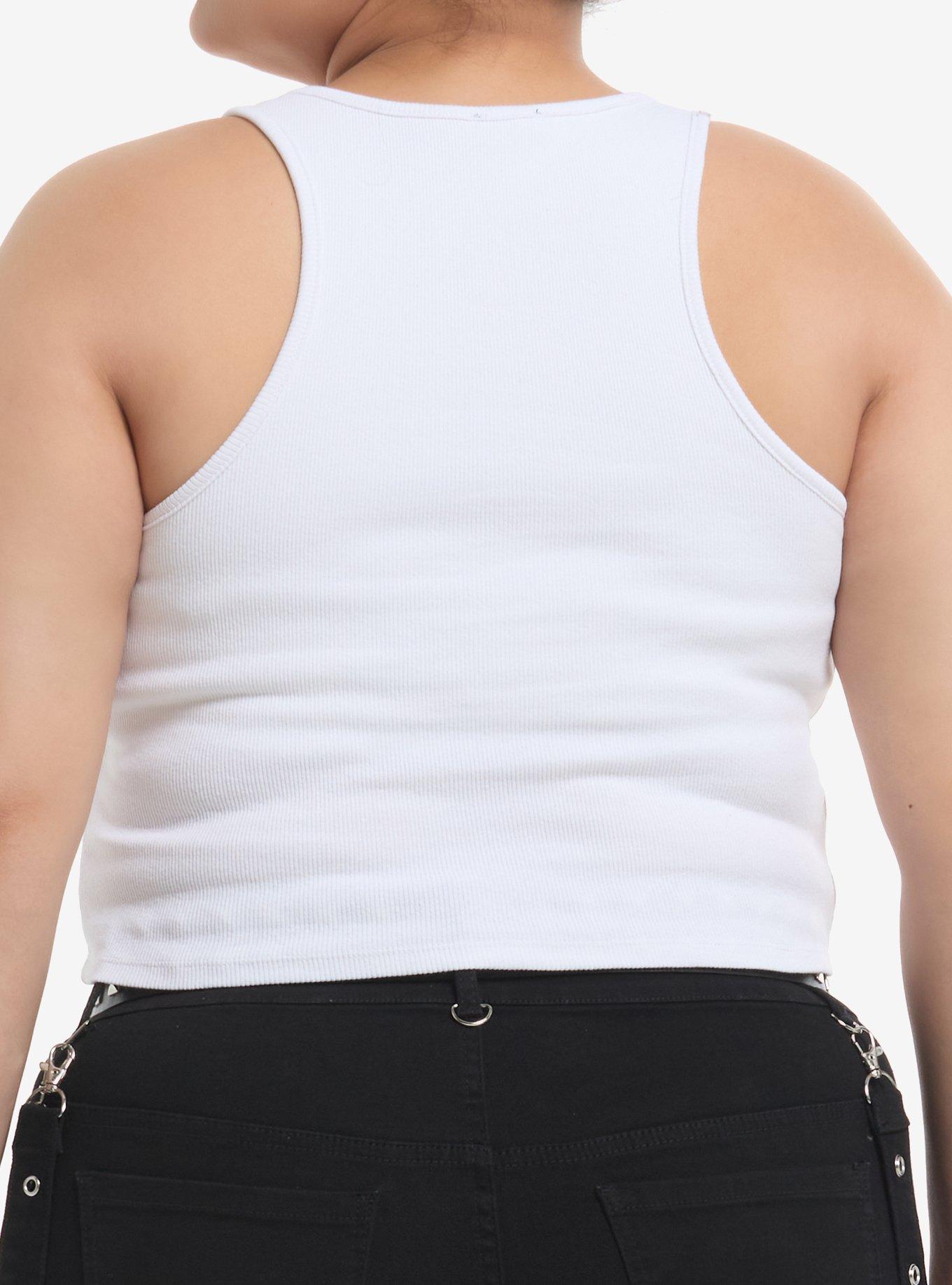 Drama Queen Chrome Puff Hardware Girls Tank Top Plus Size, SILVER, alternate