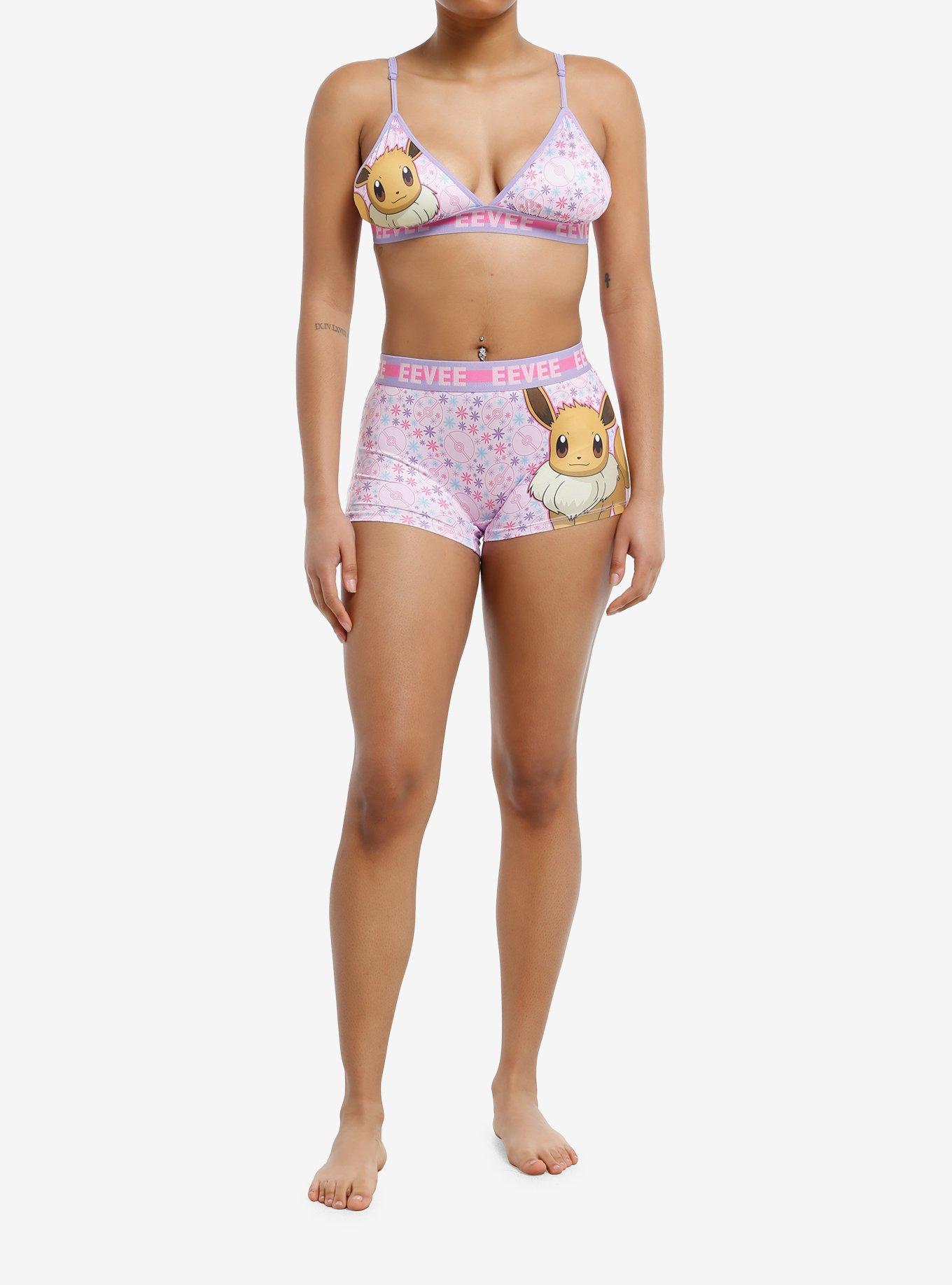 Pokemon Eevee Floral Bralette & Boyshort Set, , hi-res