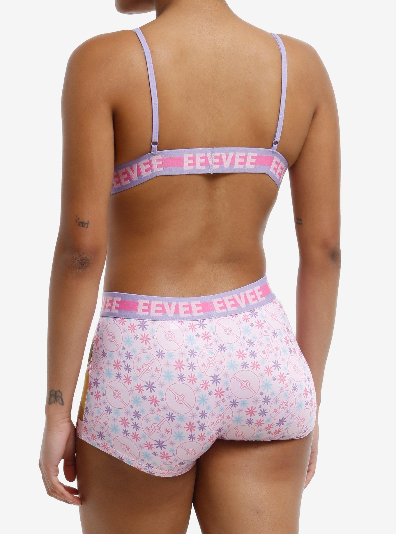 Pokemon Eevee Floral Bralette & Boyshort Set, MULTI, alternate