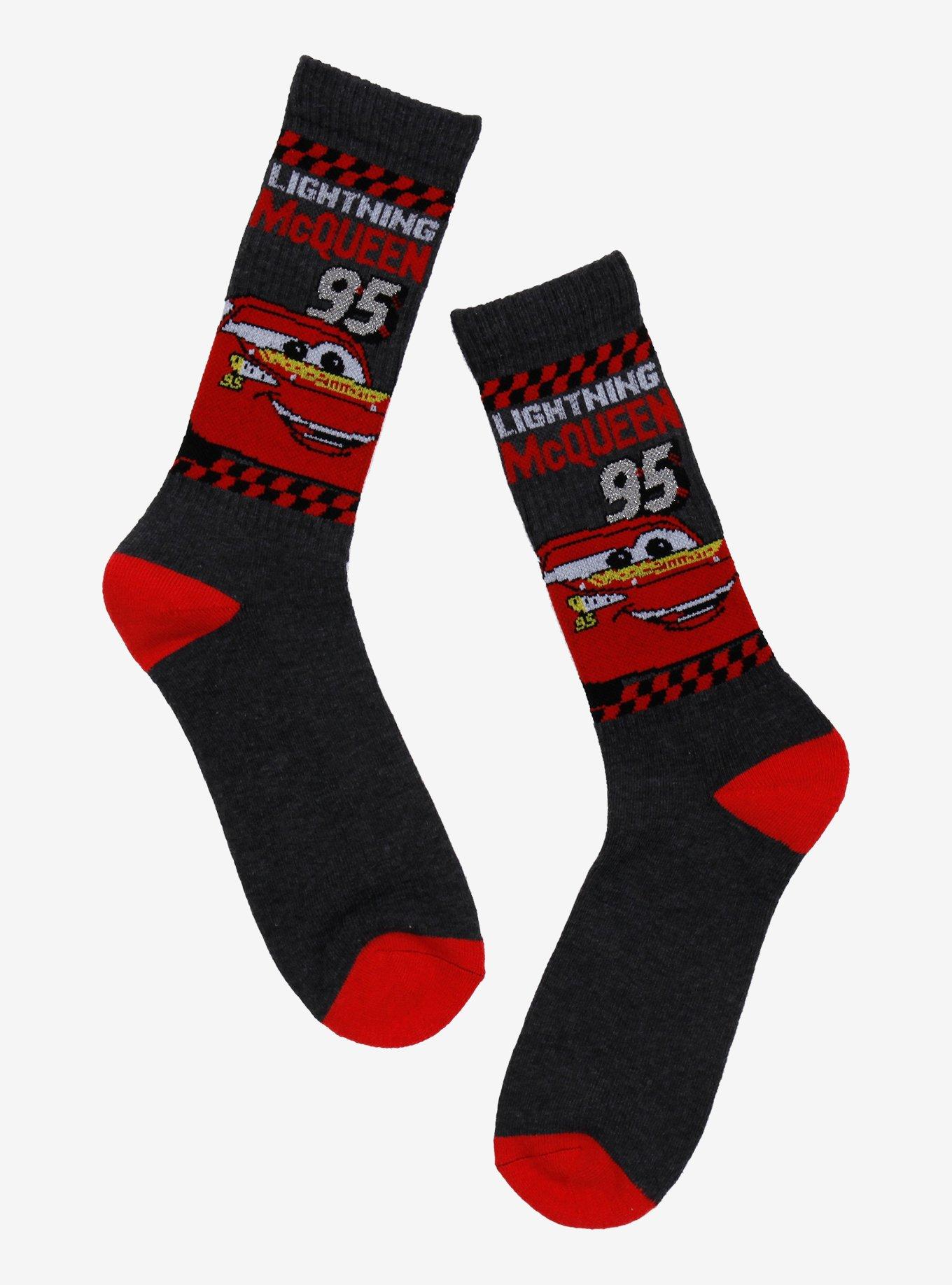 Disney Pixar Cars Lightning McQueen Crew Socks, , hi-res