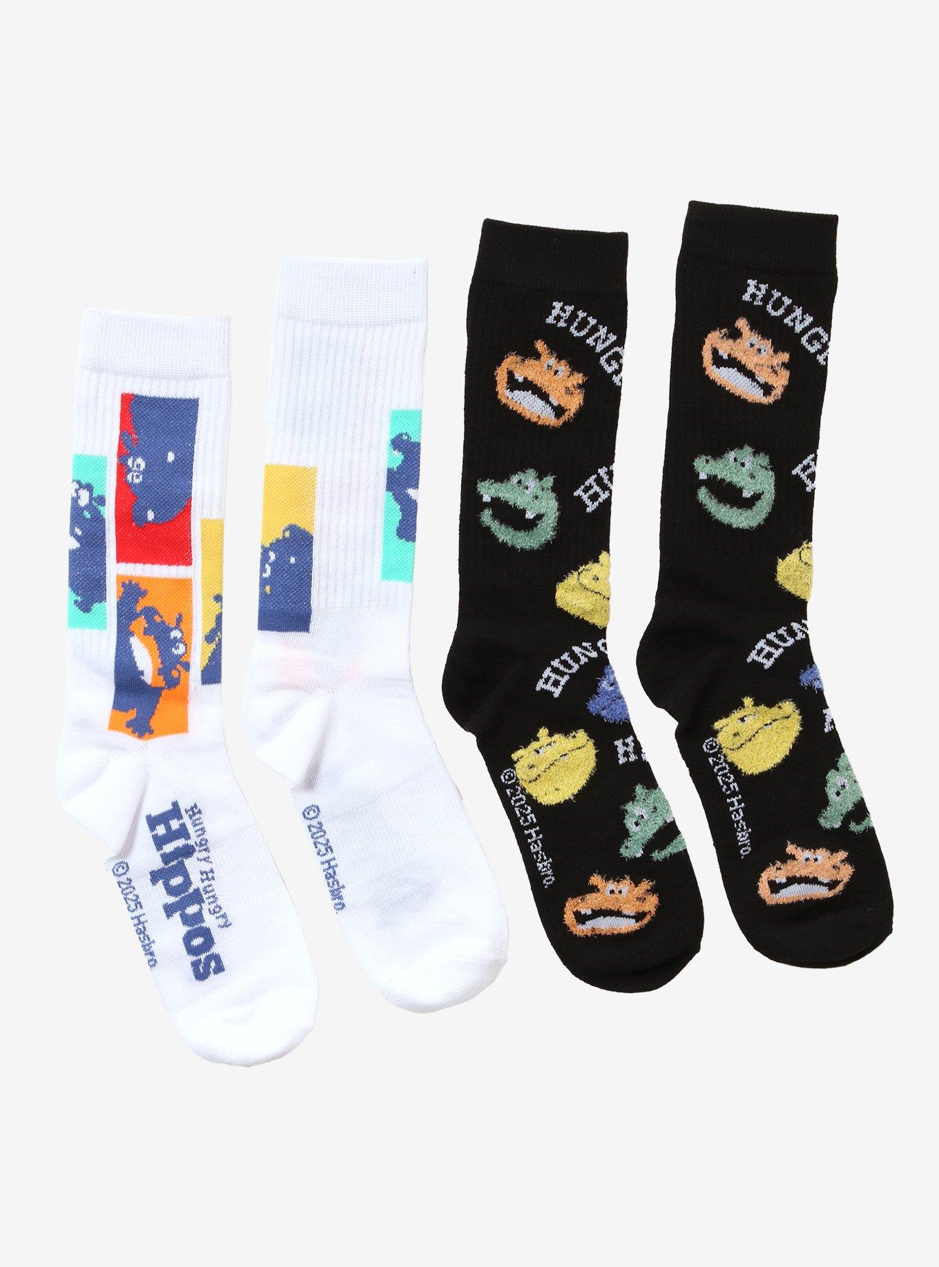 Hungry Hungry Hippos Crew Socks 2 Pair, , hi-res