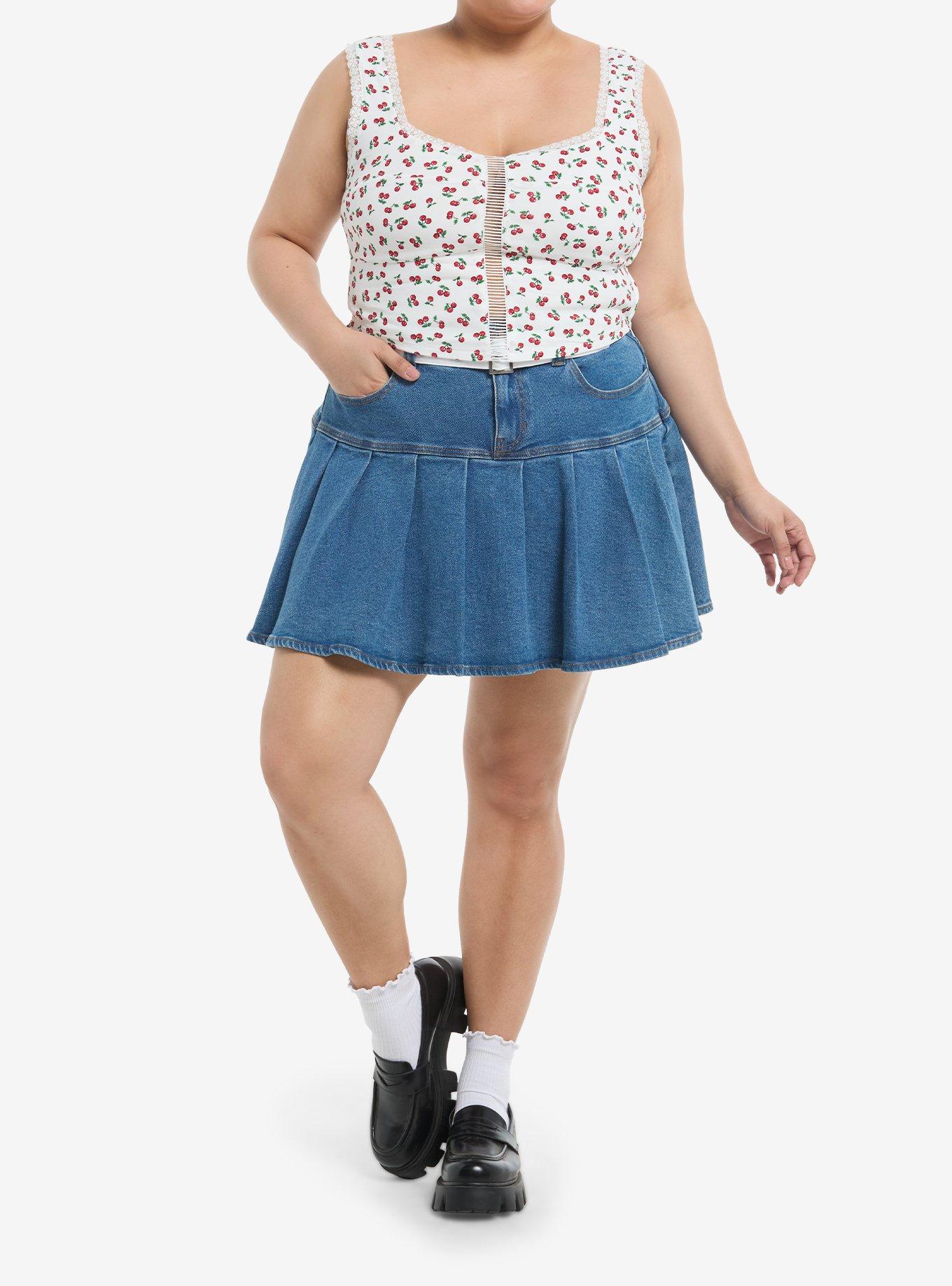 Thorn & Fable Cherry Cutout Girls Crop Tank Top Plus Size, , hi-res
