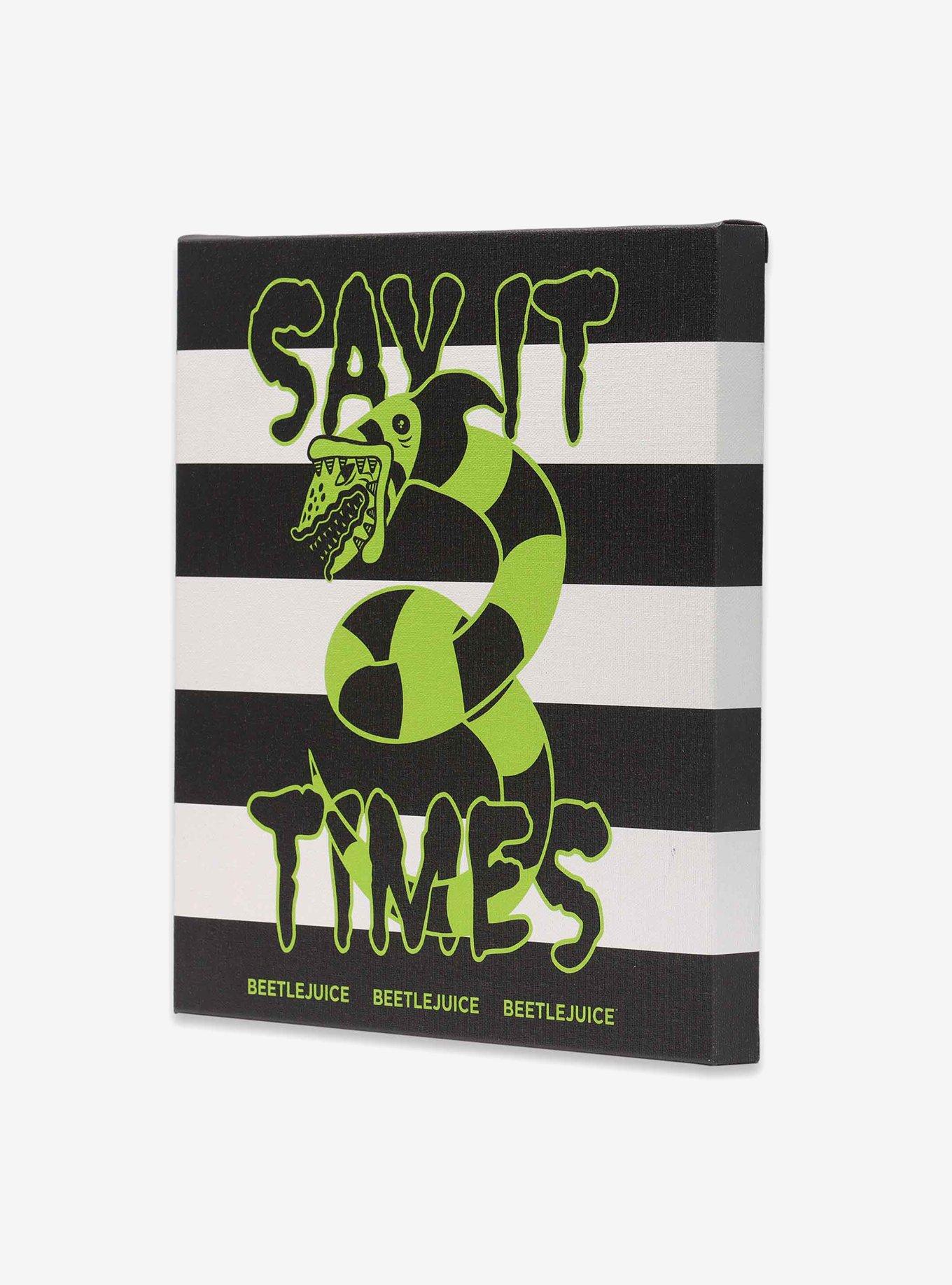 Beetlejuice Say It 3 Times Striped Canvas Wall decor, , hi-res