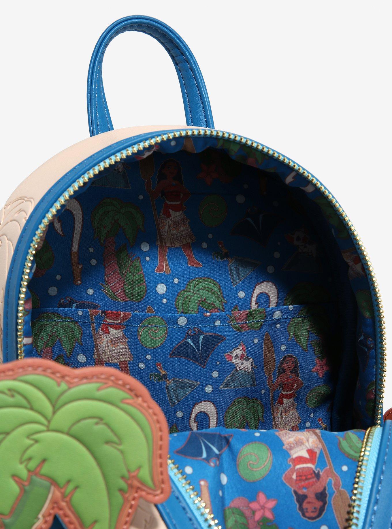 Loungefly Disney Moana Palm Trees Beach Scene Mini Backpack, , alternate