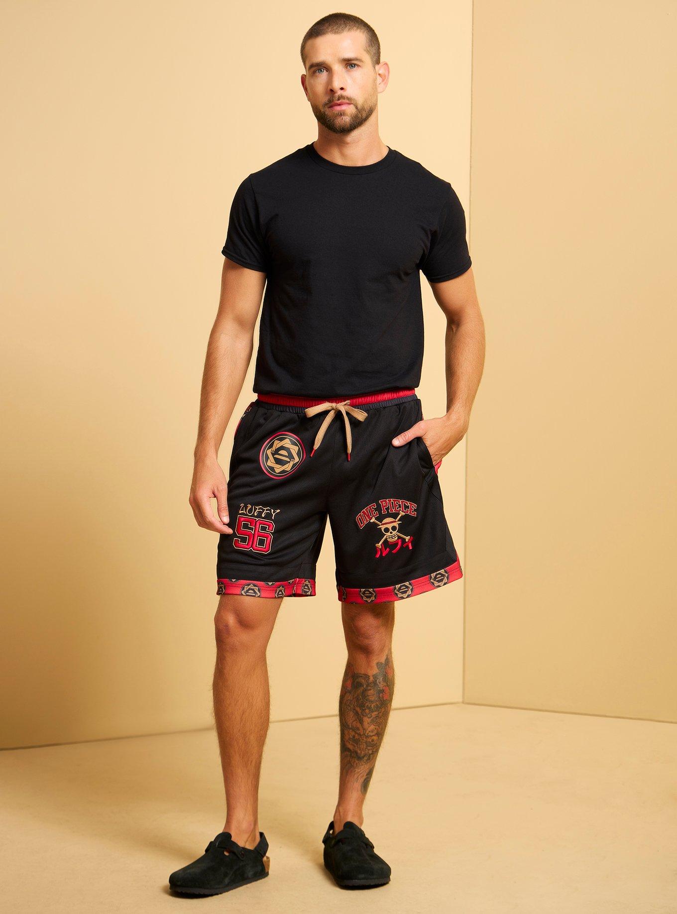 One Piece Monkey D. Luffy Embroidered Icon Shorts - BoxLunch Exclusive, , hi-res