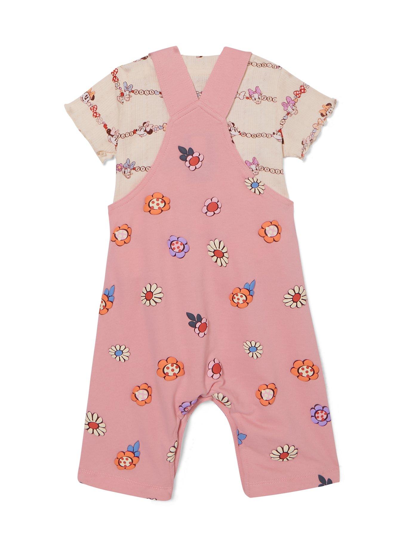 Disney Minnie & Daisy Floral Infant Overalls & T-Shirt Set - BoxLunch Exclusive, , hi-res