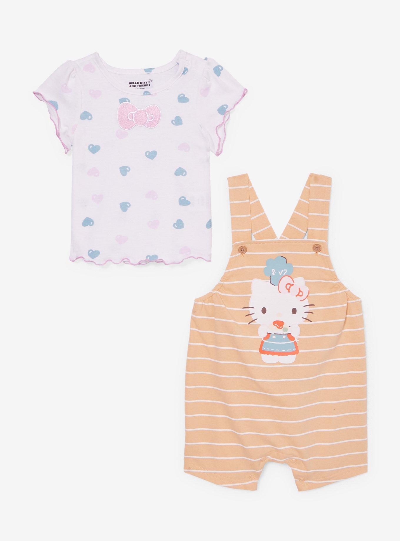 Sanrio Hello Kitty Bento Box Striped Infant Overall & T-Shirt Set - BoxLunch Exclusive, , hi-res