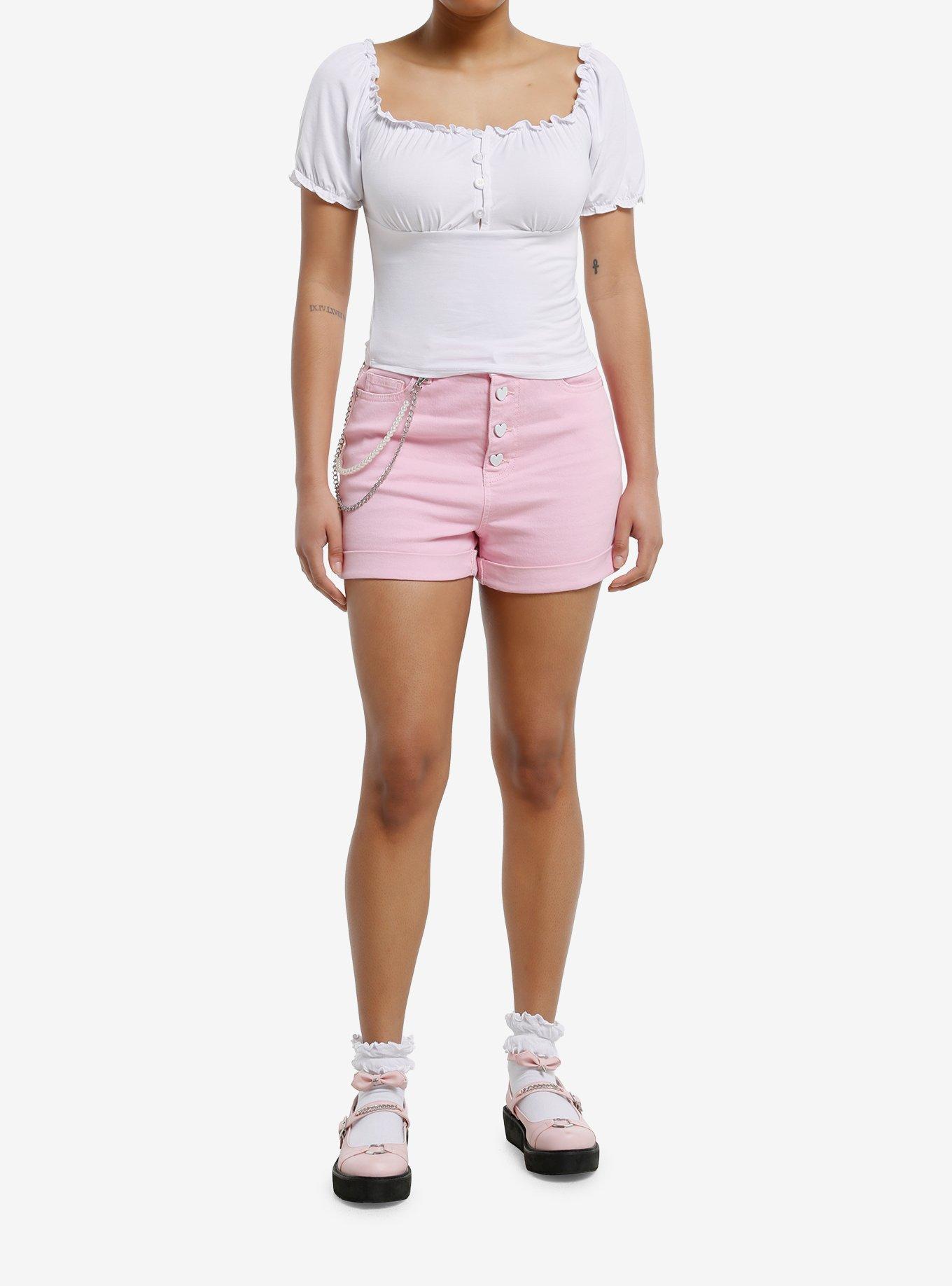 Thorn & Fable White Poet Ruffle Girls Top, , hi-res