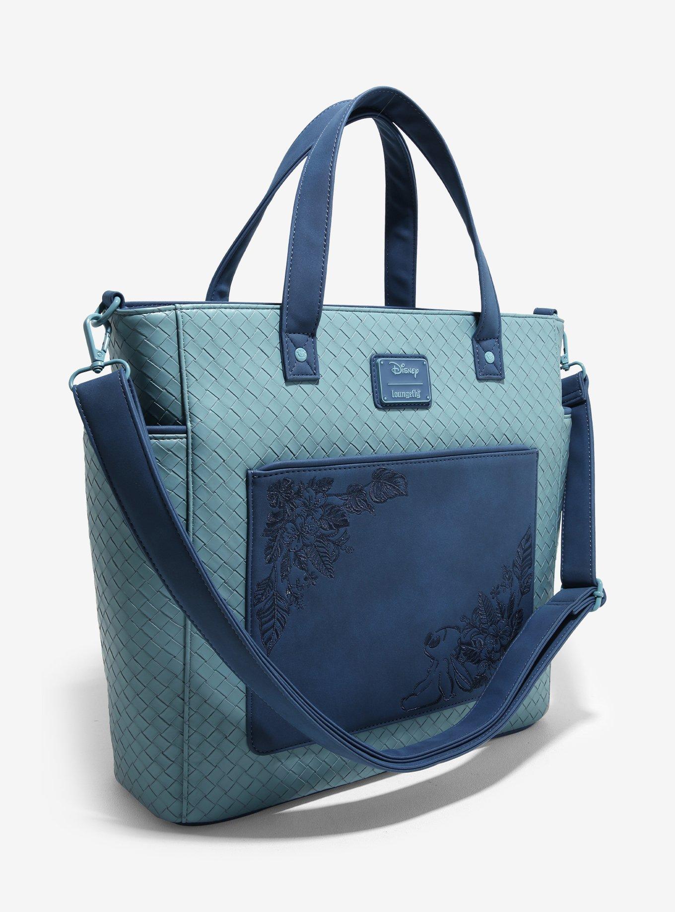 Loungefly Disney Stitch Tonal Blue Convertible Tote Bag, , alternate