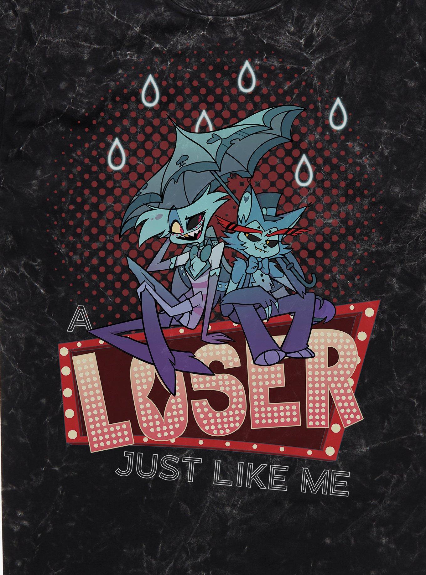 Hazbin Hotel Husk & Angel Dust Loser Mineral Wash T-Shirt, , hi-res