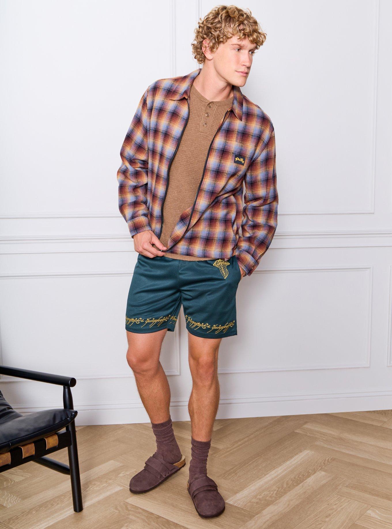the Lord of Rings Leaf Lorien Embroidered Mesh Shorts - BoxLunch Exclusive