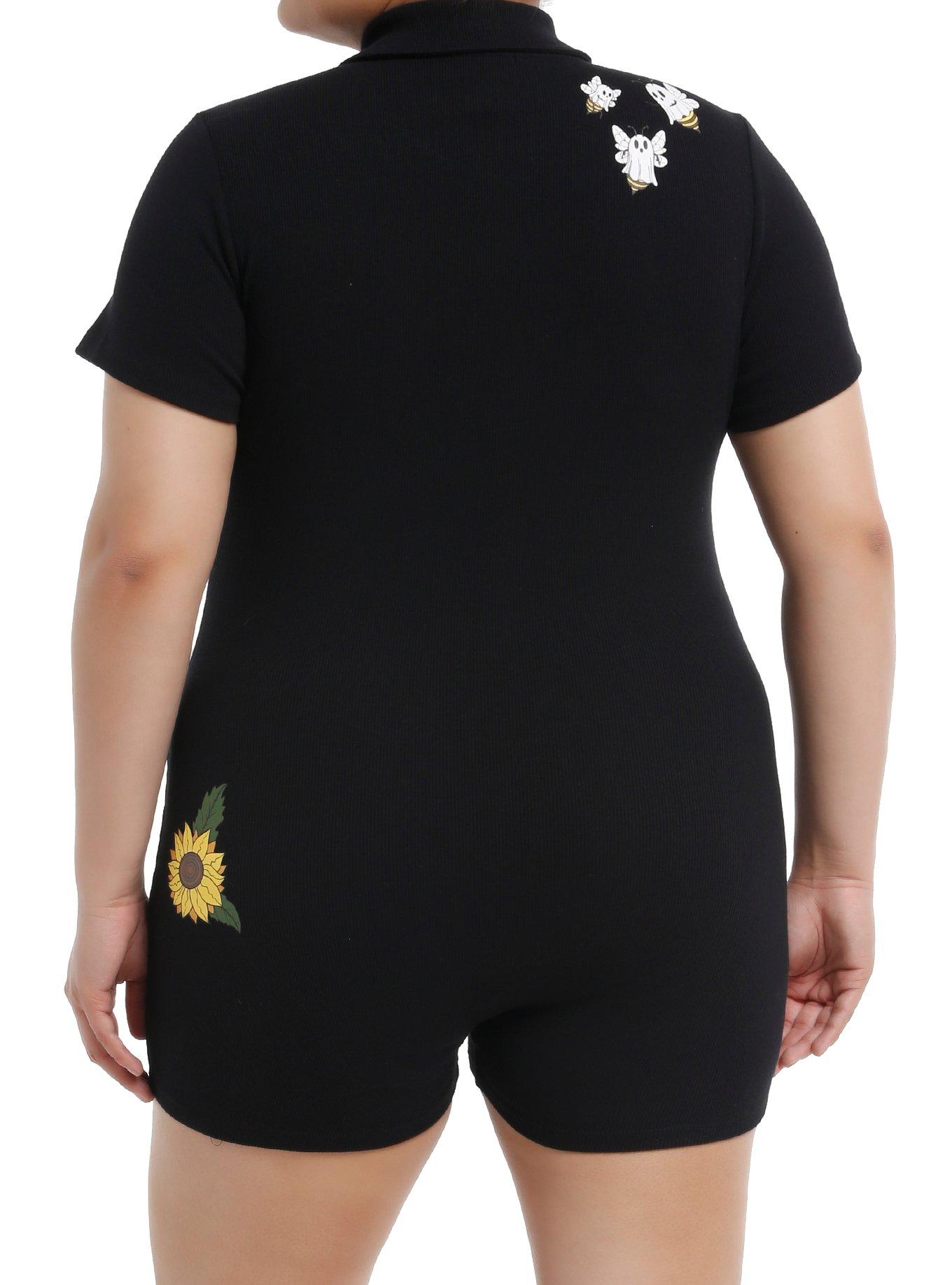 Thorn & Fable Ghost Bee Collar Romper Plus Size, , alternate