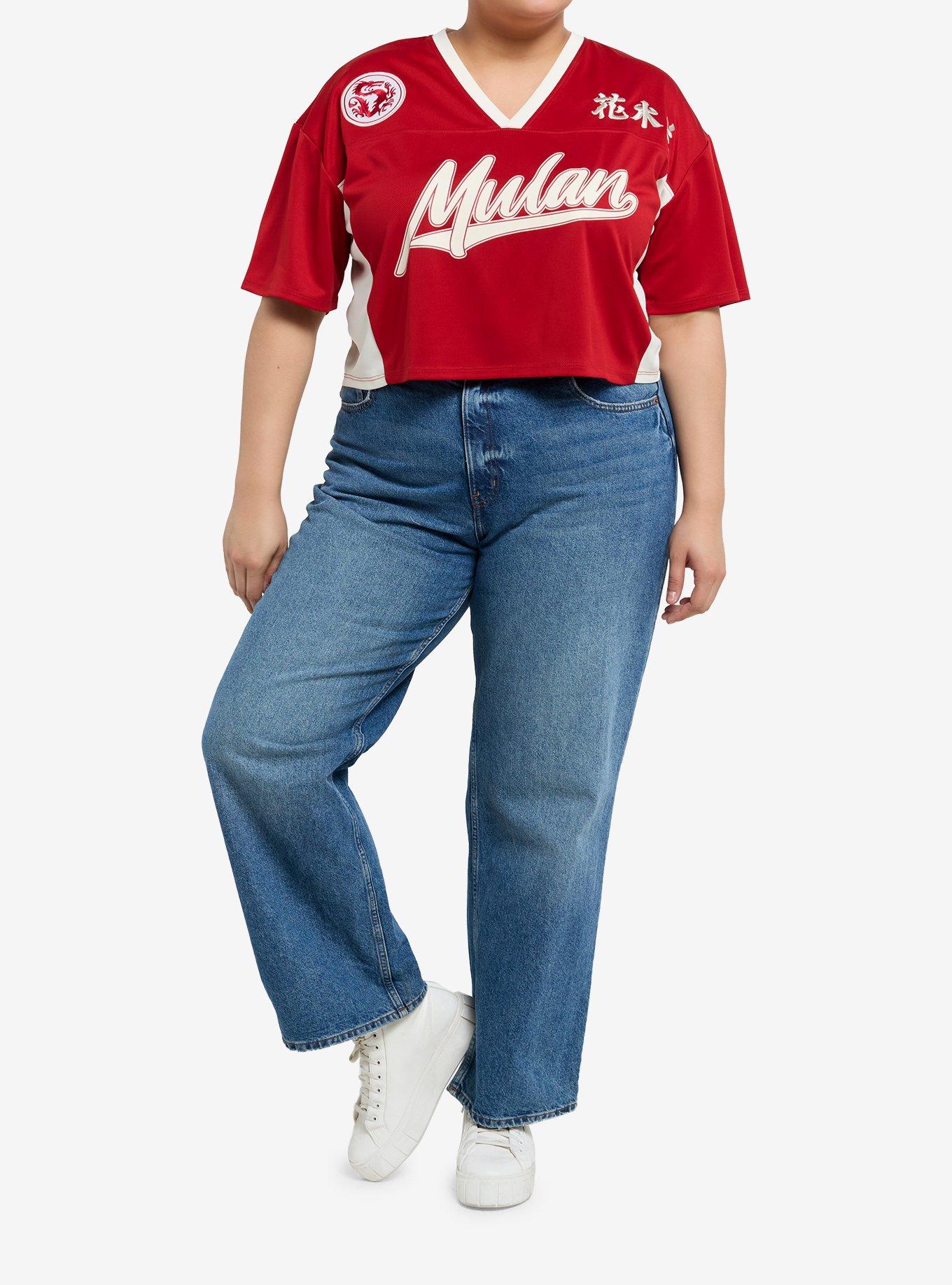 Her Universe Disney Mulan Girls Crop Soccer Jersey Plus Size, MULTI, alternate