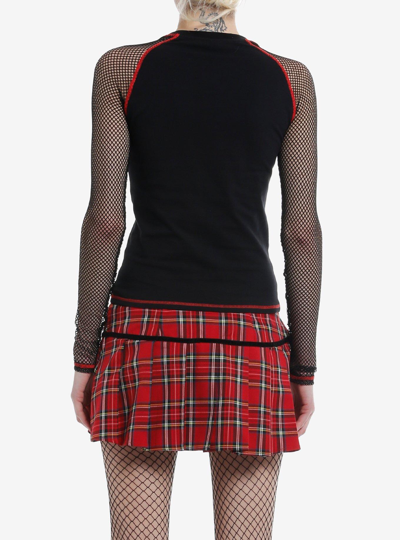 Skelanimals Fishnet Raglan Girls Long-Sleeve Top, MULTI, alternate