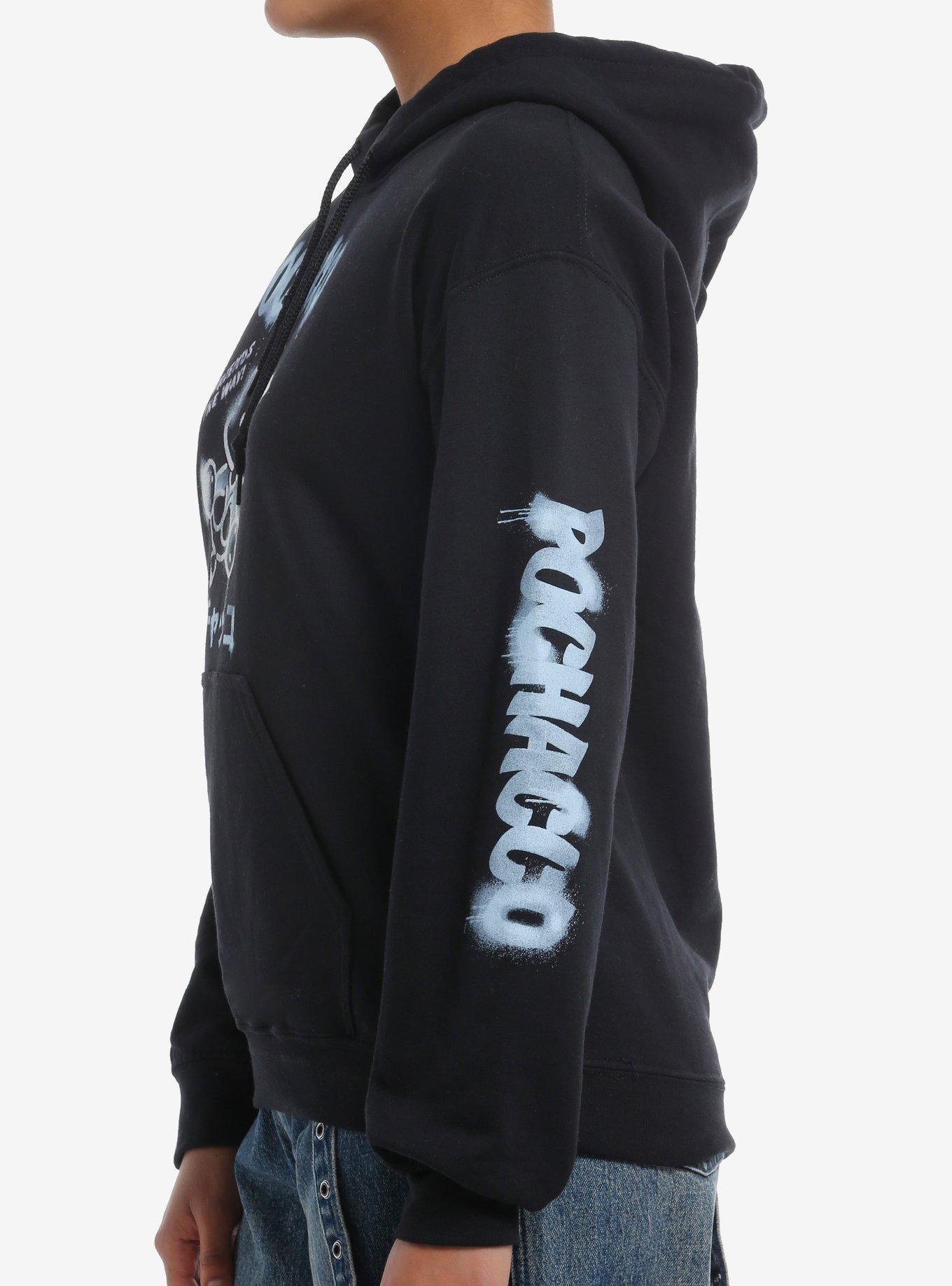 Pochacco Spray Paint Girls Hoodie, BLUE, alternate