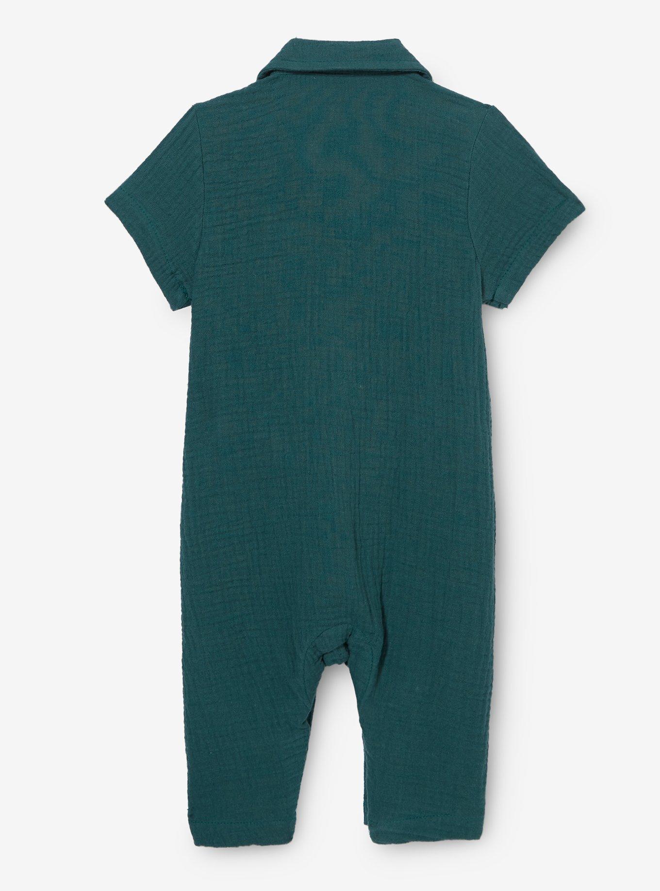 Studio Ghibli® My Neighbor Totoro Linen Collared Infant One-Piece, GREEN, alternate