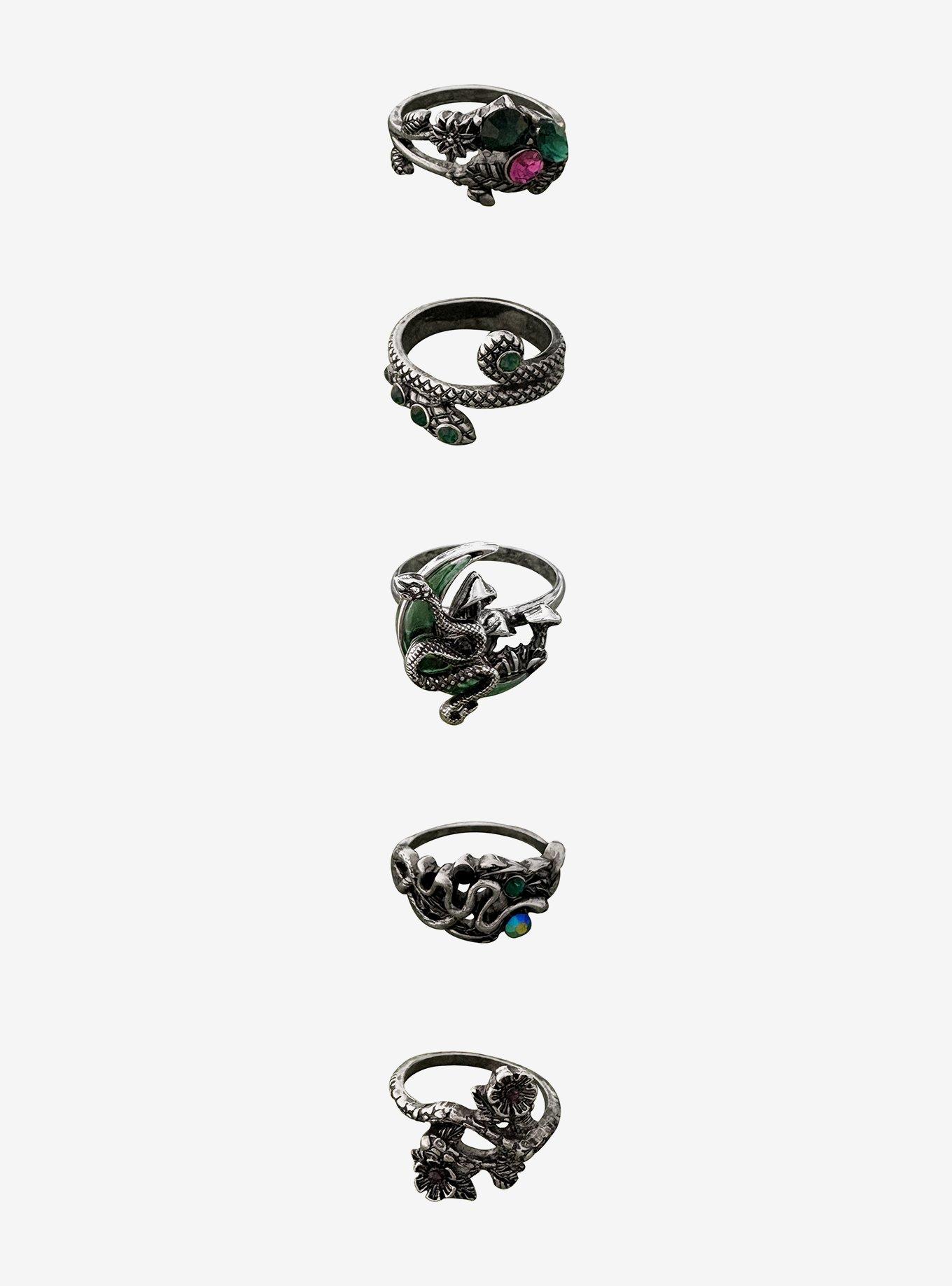 Thorn & Fable Snake Moon Ring Set, , hi-res