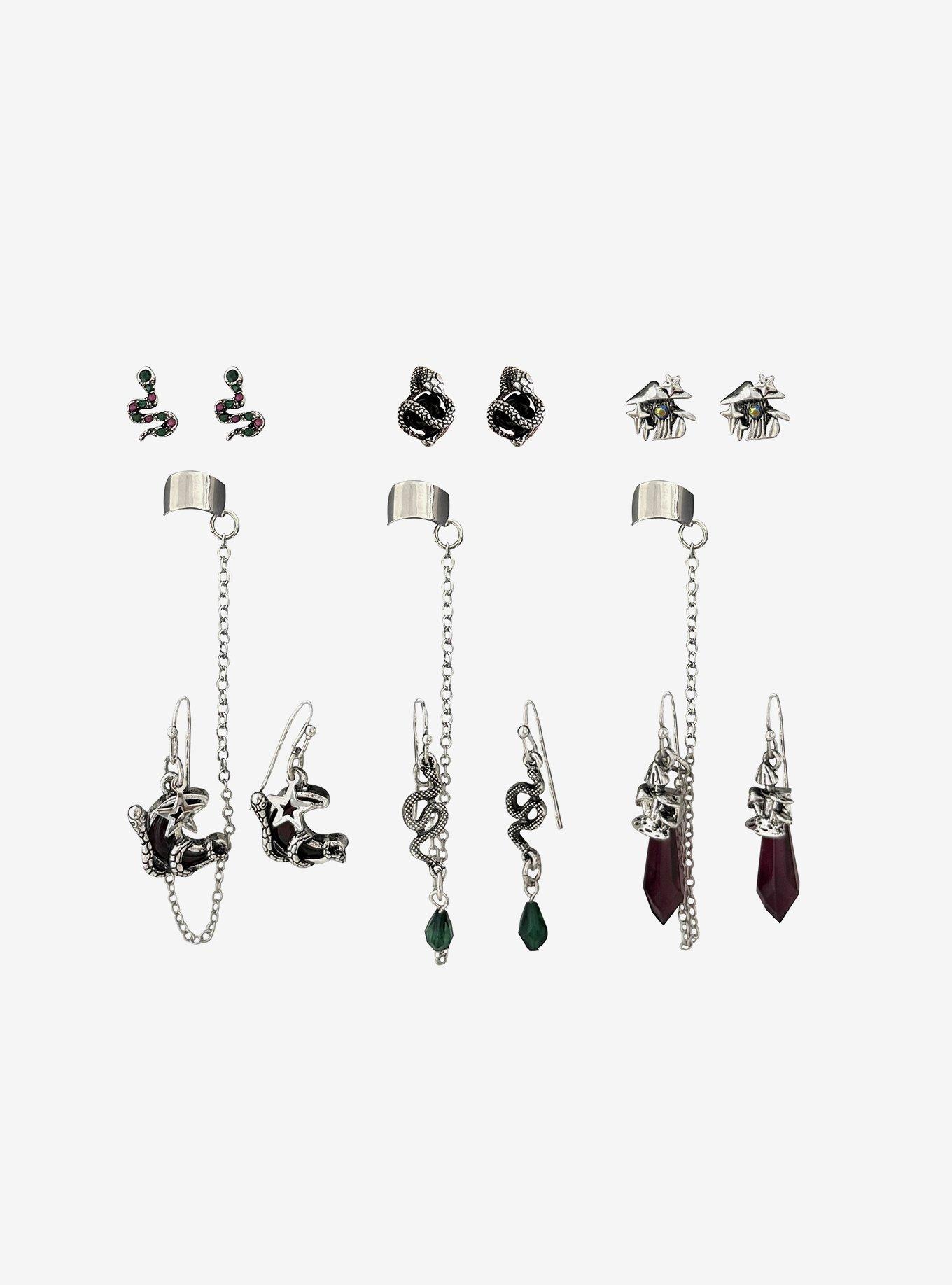 Thorn & Fable Snake Crystal Cuff Earring Set, , hi-res