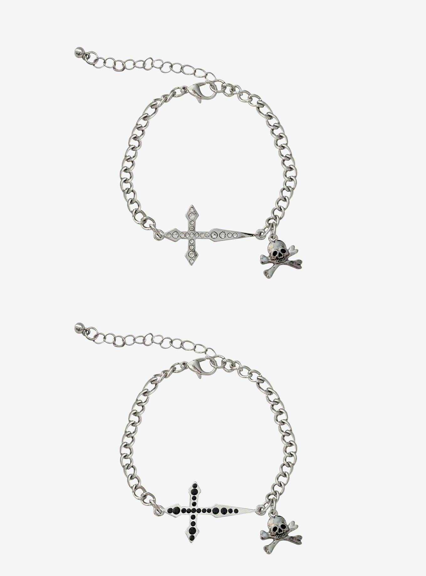 Skull & Crossbones Best Friend Chain Bracelet, , hi-res