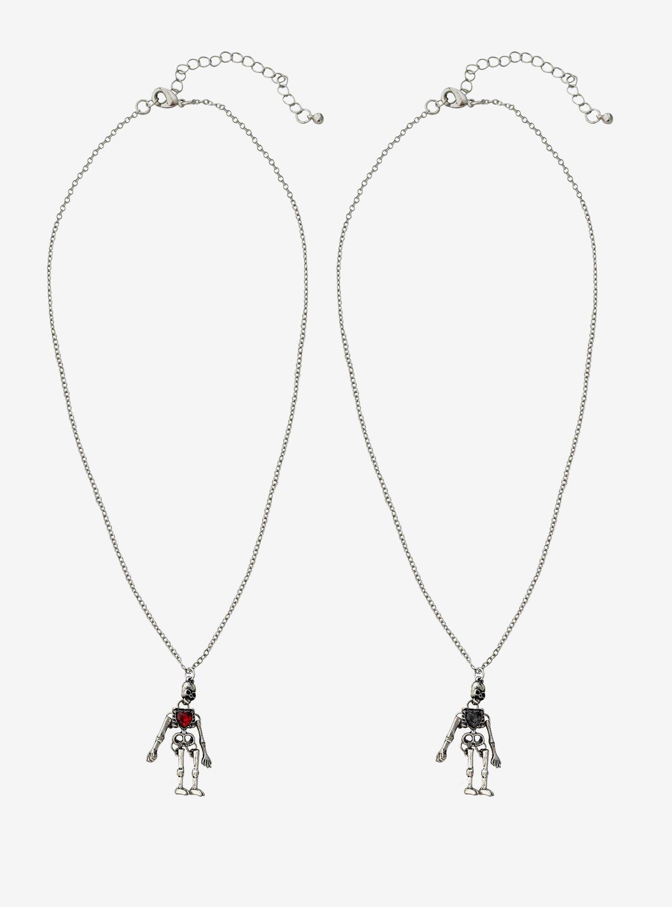 Skeleton Heart Best Friend Necklace Set, , hi-res