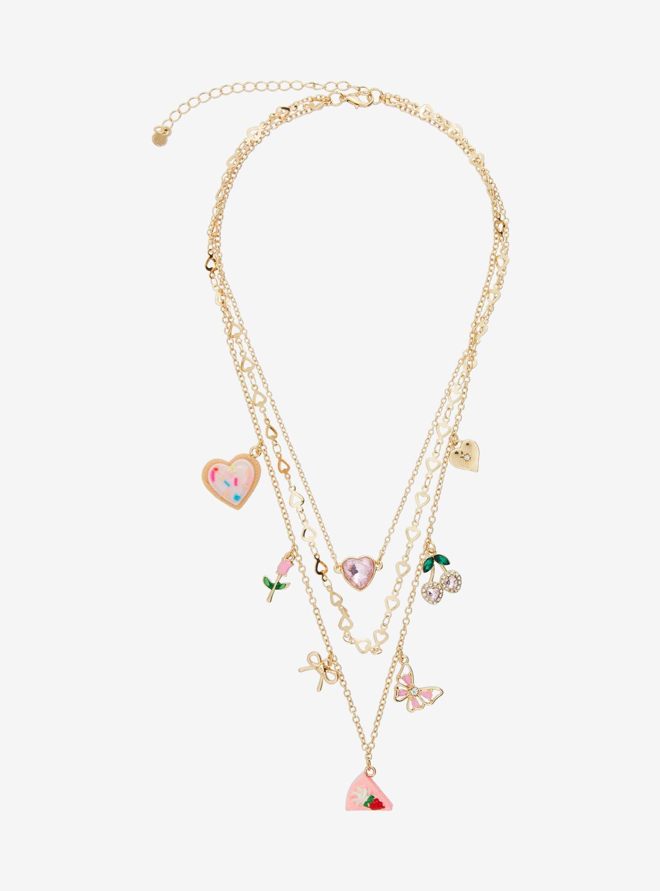 Sweet Society Cherry Sweets Charm Layered Necklace, , hi-res