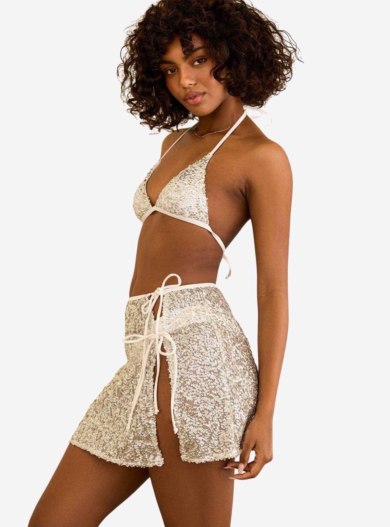 Dippin' Daisy's Rumours Tie String Skirt Silver, , hi-res